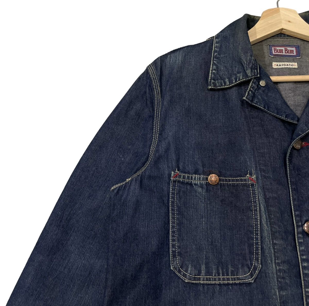 Blue Blue Japan Vintage Blue Blue Japan Arigato Denim Chore Jacket Size US S / EU 44-46 / 1 - 7 Thumbnail