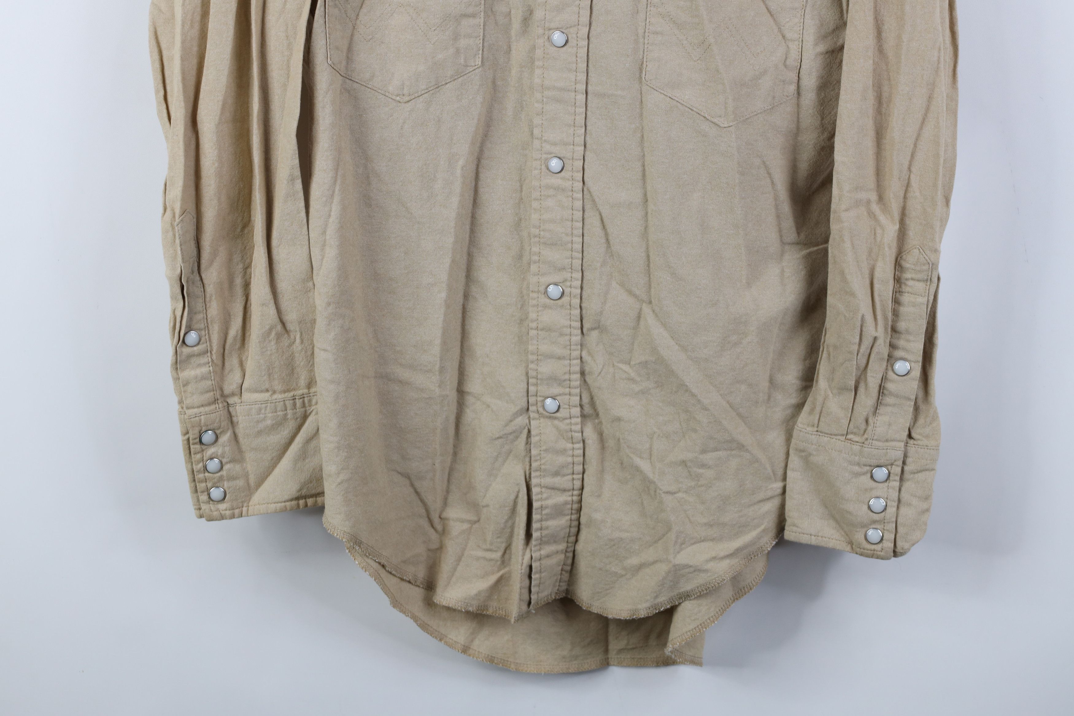 Wrangler Vintage 90s Wrangler Cowboy Snap Button Collared Shirt Beige Size US M / EU 48-50 / 2 - 3 Thumbnail