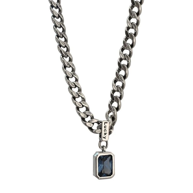 Other Square Blue Zirconia Pendant Necklace Size ONE SIZE - 6 Thumbnail