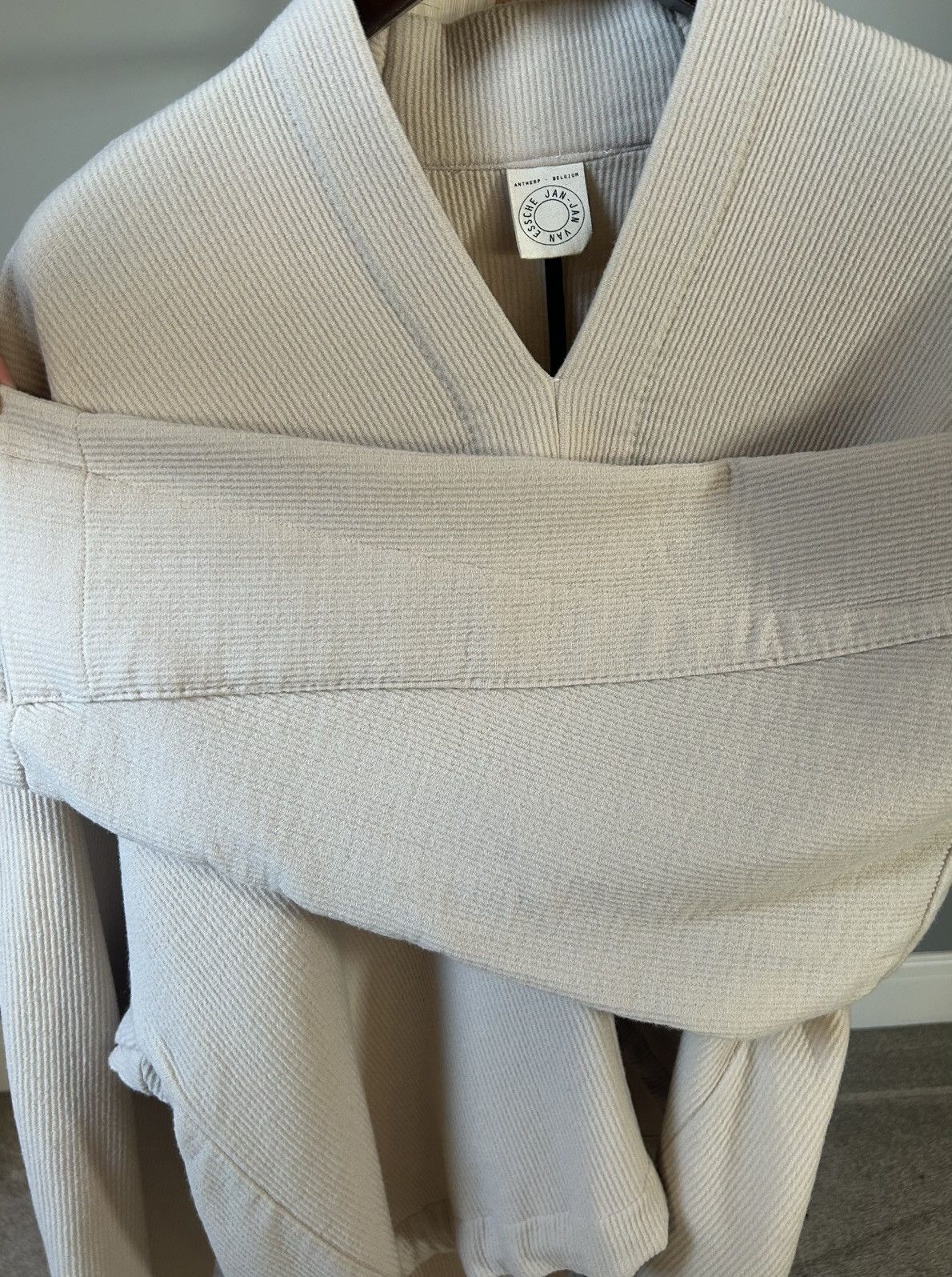 Jan Jan Van Essche Sweat #39 - Ecru Ridged Wool Size US M / EU 48-50 / 2 - 5 Thumbnail