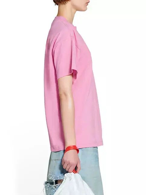 Balenciaga o1bcso1str1224 Turn Medium Fit T-Shirt in Pink Size XL / US 12-14 / IT 48-50 - 5 Thumbnail