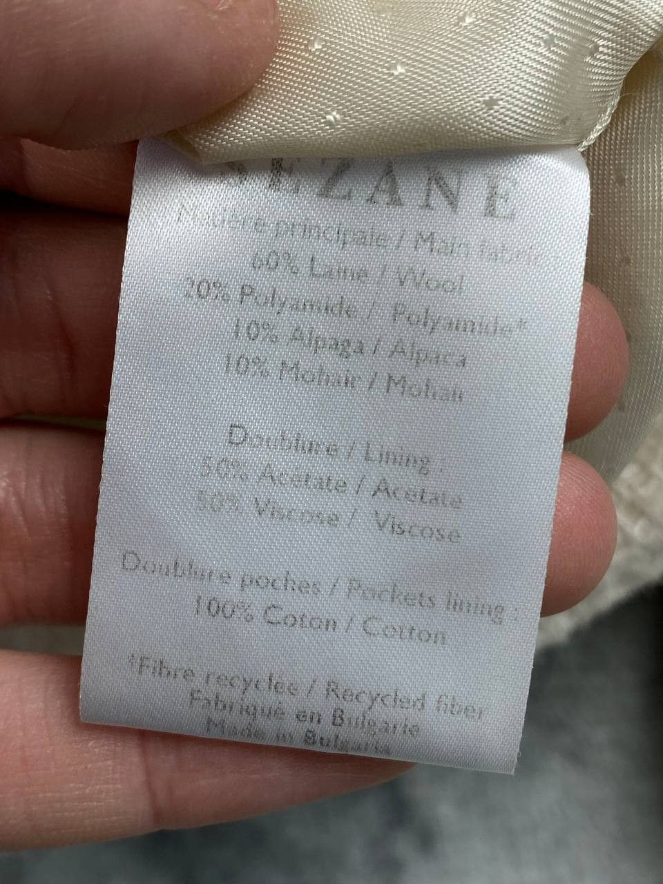 Sezane Sézane Wool Coat Jacket Women Size 34 White Size XXS / US 00 / IT 34 - 9 Thumbnail