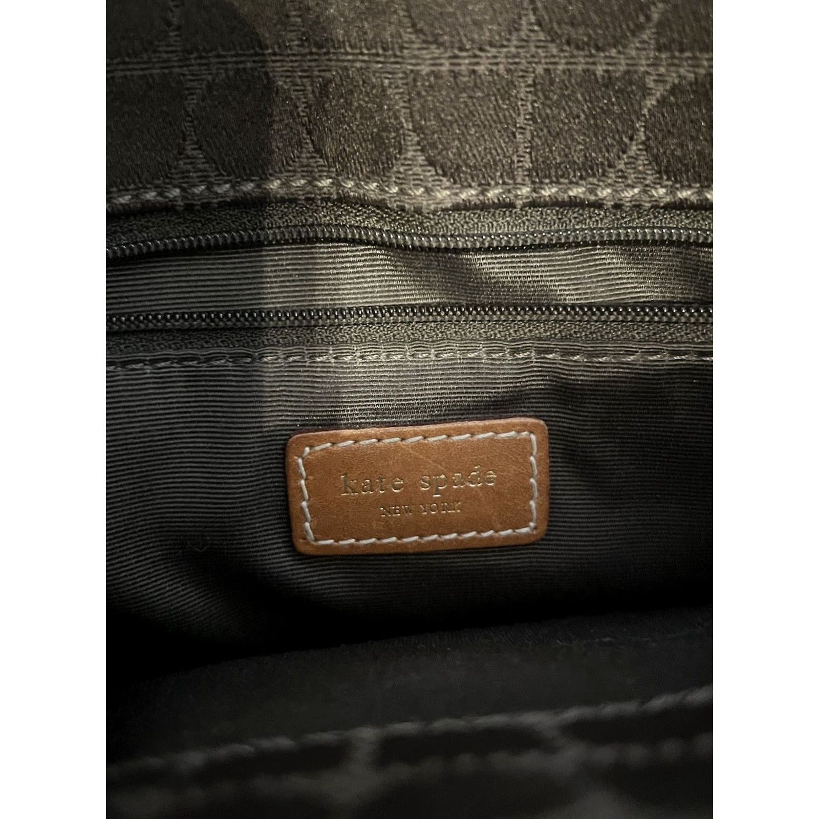 Vintage kate spade new york Shoulder Bag Womens Small Brown Canvas Purse Light Brown Trim 11x8 Documents: None Size ONE SIZE - 3 Thumbnail