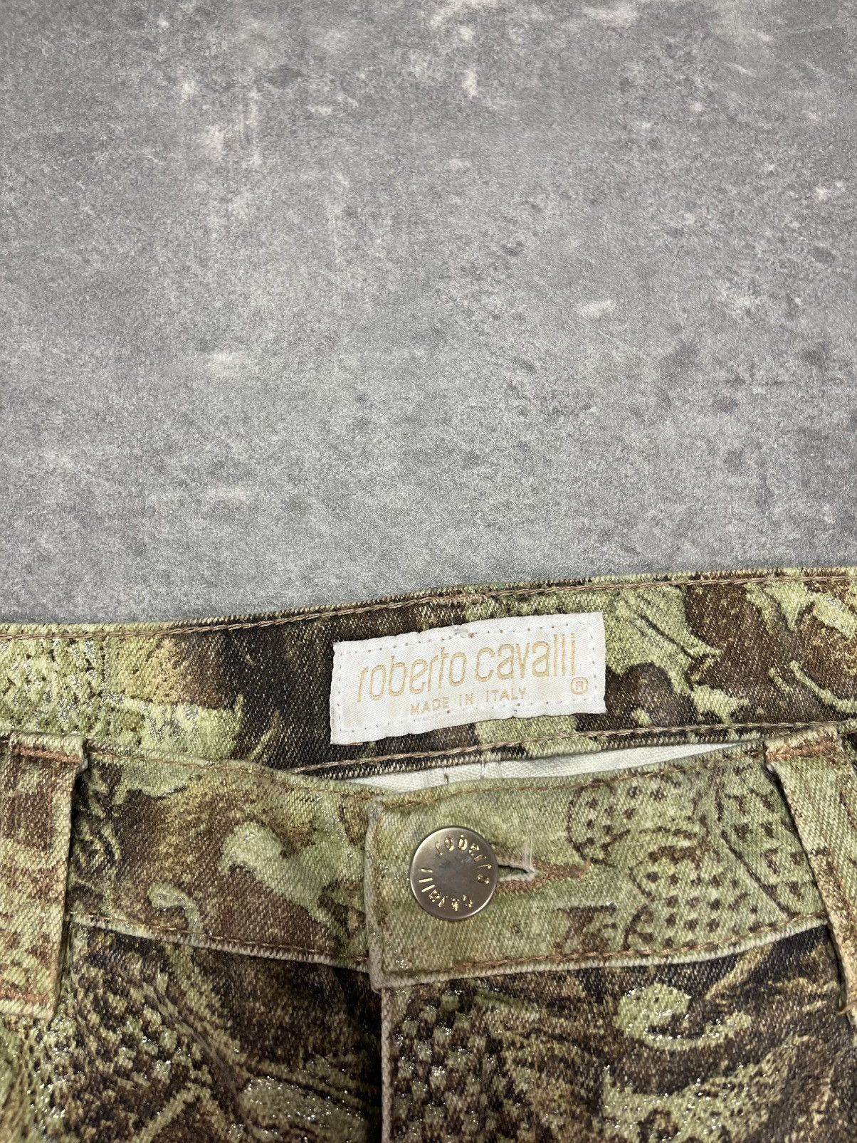 Roberto Cavalli Ornament Printed Flared Denim Jeans M 32