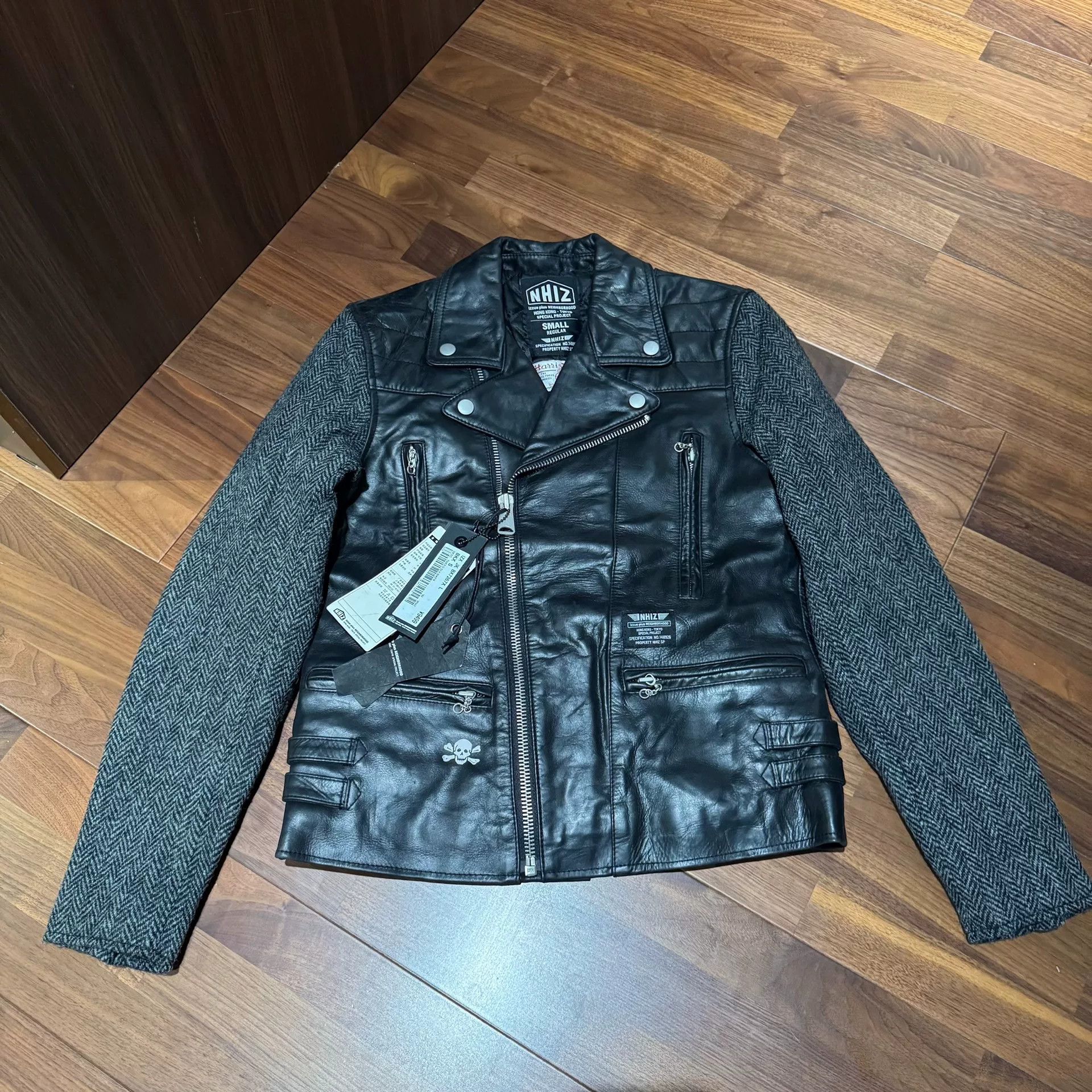 izzue nhiz x Harris Tweed Wool Motorcycle Jacket Size US S / EU 44-46 / 1 - 1 Thumbnail
