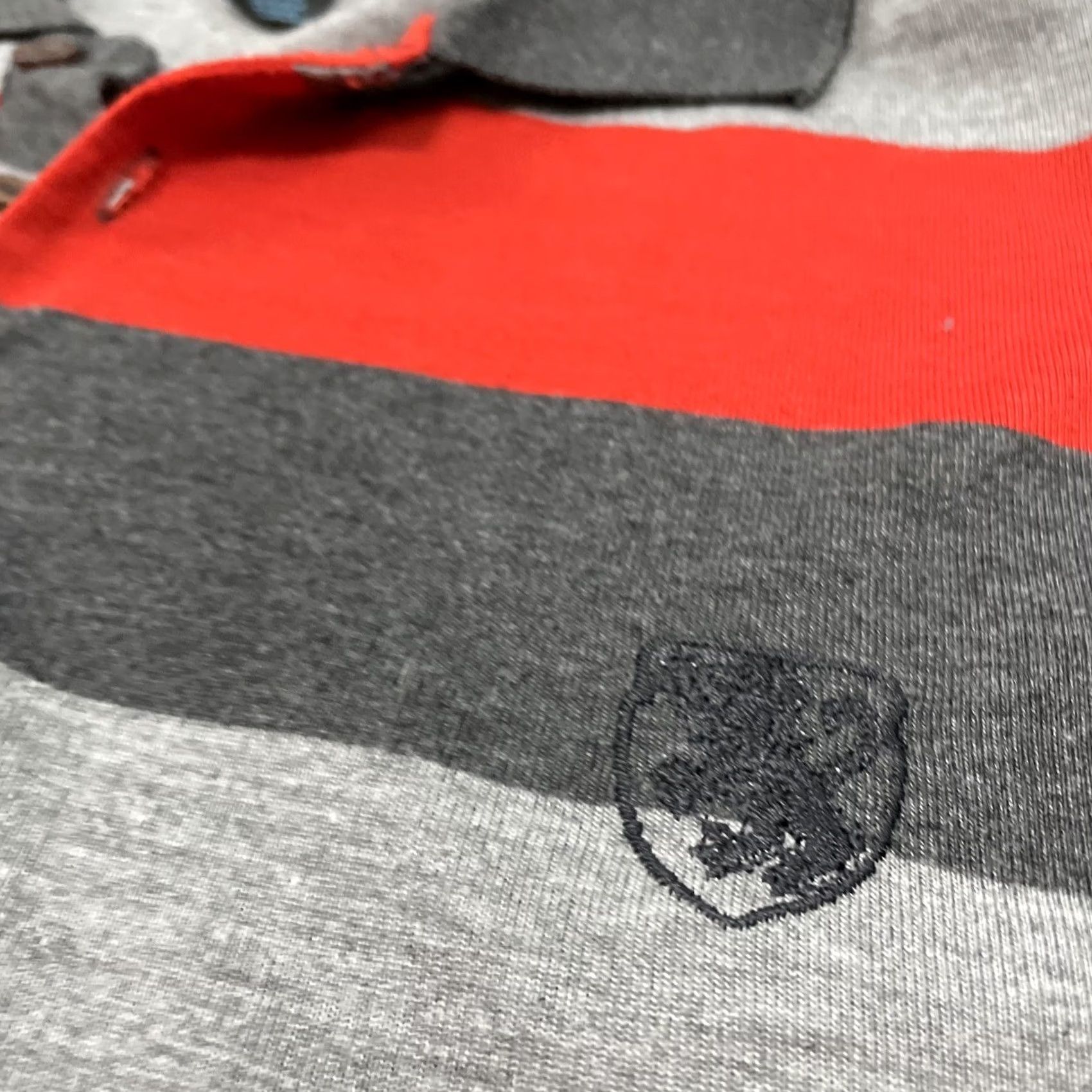 Vintage STREET RULES Polo Shirt Men L Red Gray Striped Classic Preppy Y2k Lion Crest L Size US L / EU 52-54 / 3 - 6 Thumbnail