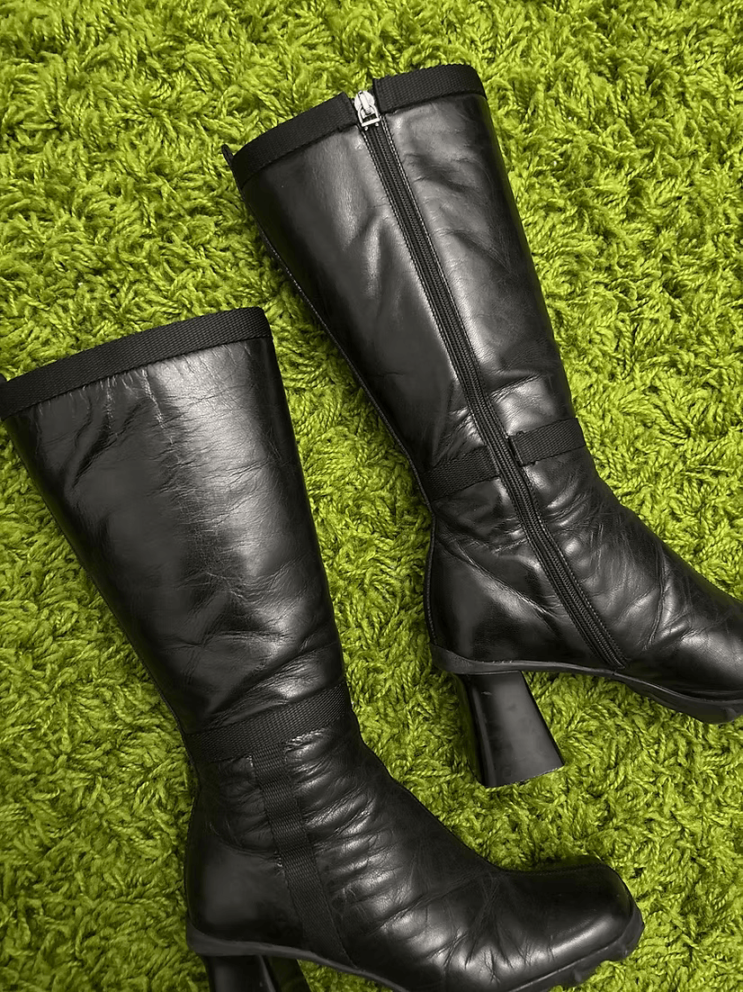 Miu Miu FW1999 Bubble Sole Knee-Length Heeled Boots Size US 5 / IT 35 - 2 Thumbnail