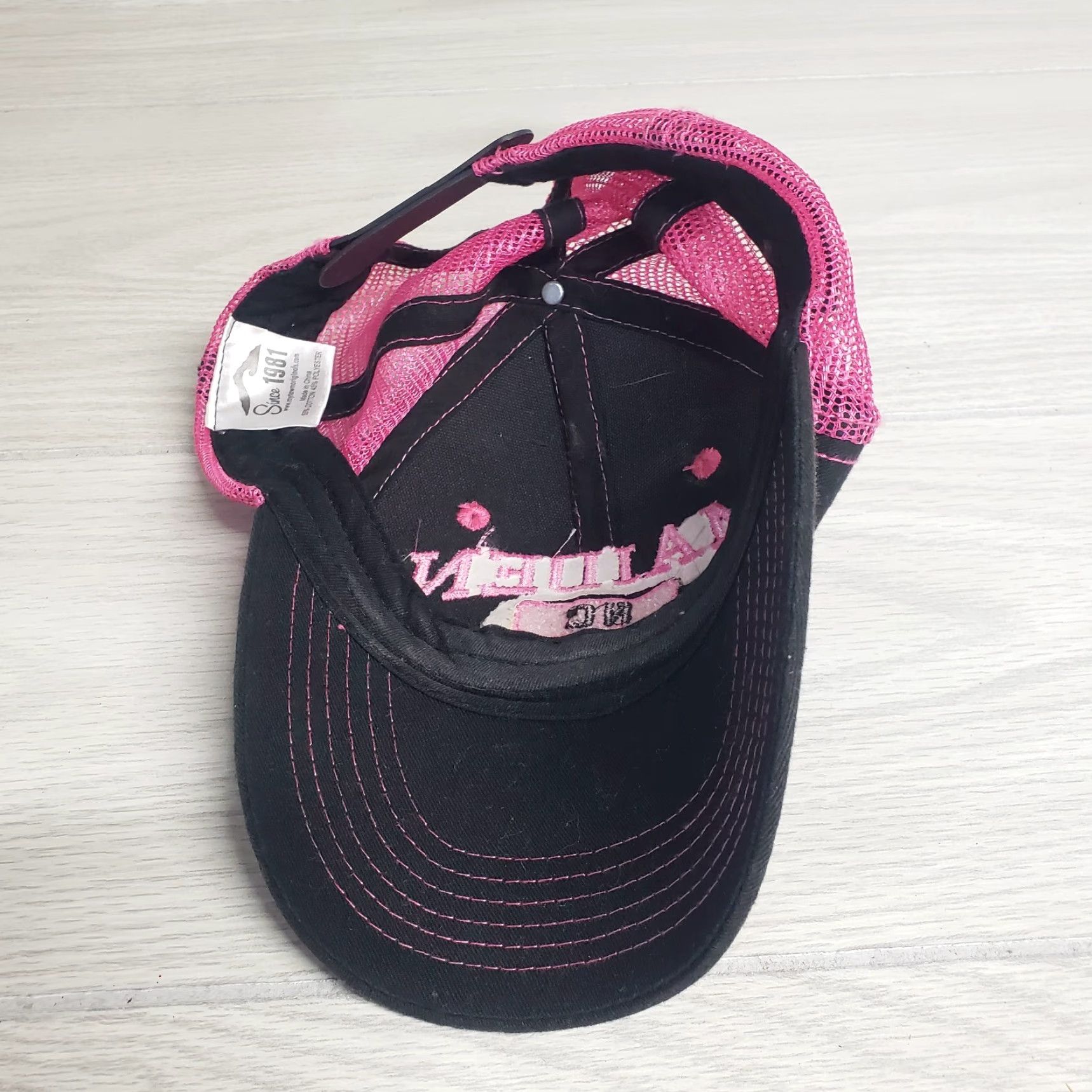 Vintage Maiden NC Pink Black Embroidered Hat Cap Baseball Adult Adjustable Hat Size ONE SIZE - 5 Thumbnail
