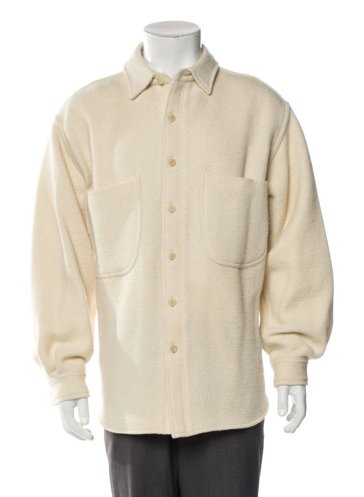 Auralee AW 2022 Wool Cotton Ivory Cream Overshirt