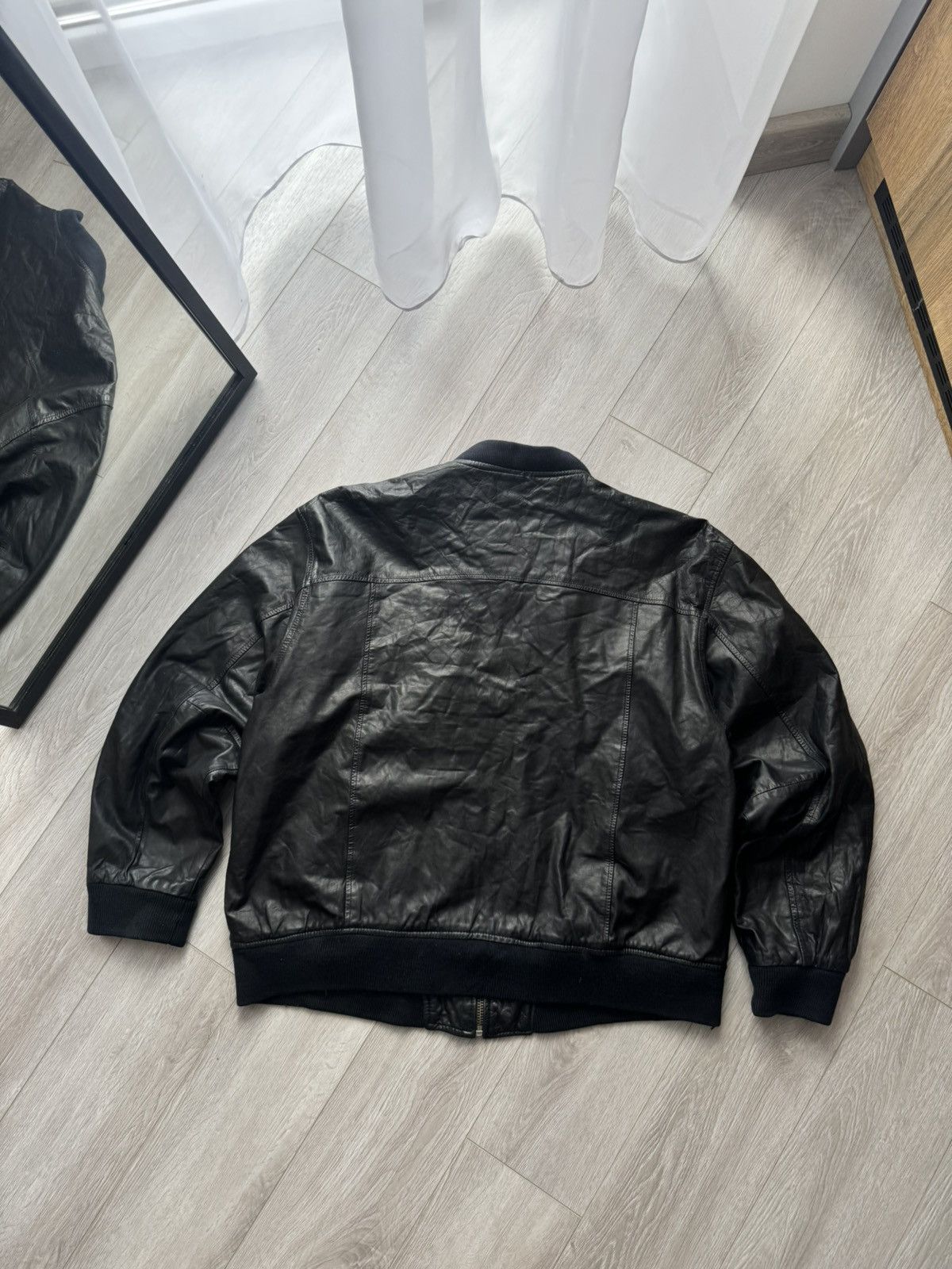 Vintage Rare Vintage Leather Bomber Jacket – Military Unknown Label Size US L / EU 52-54 / 3 - 6 Thumbnail