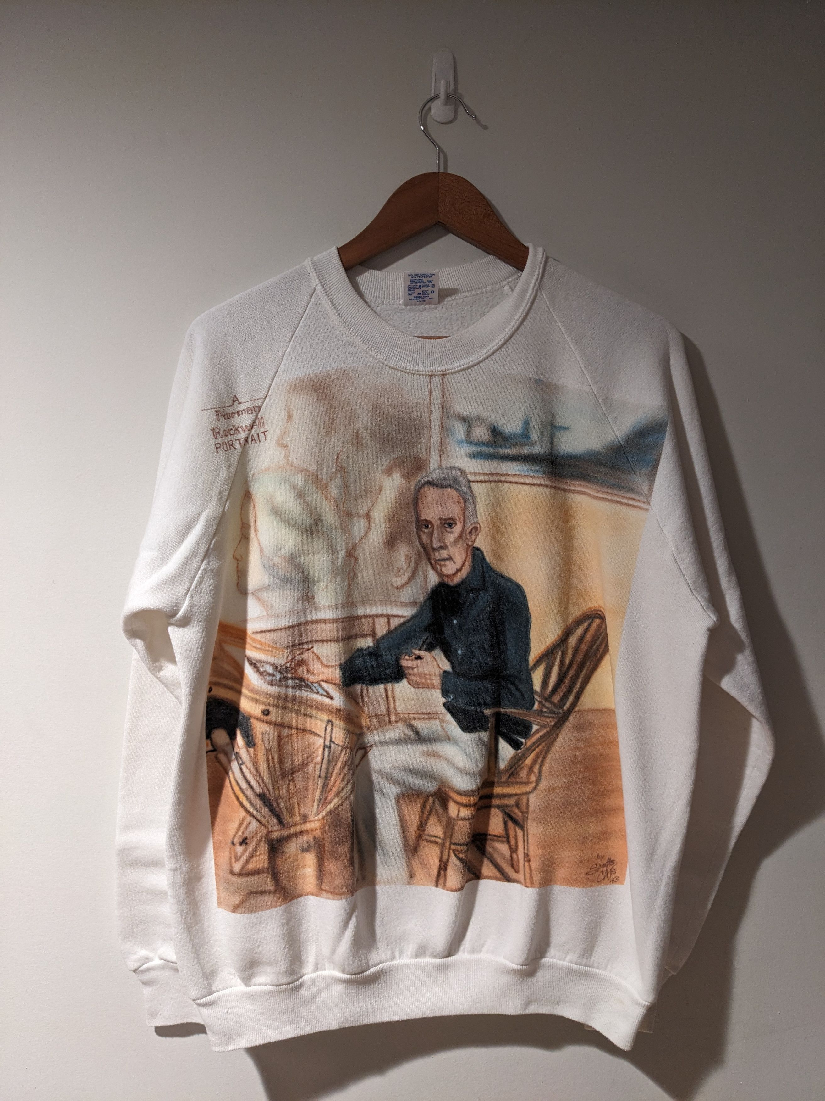 Vintage 90s Norman Rockwell Artist Painter Sweatshirt