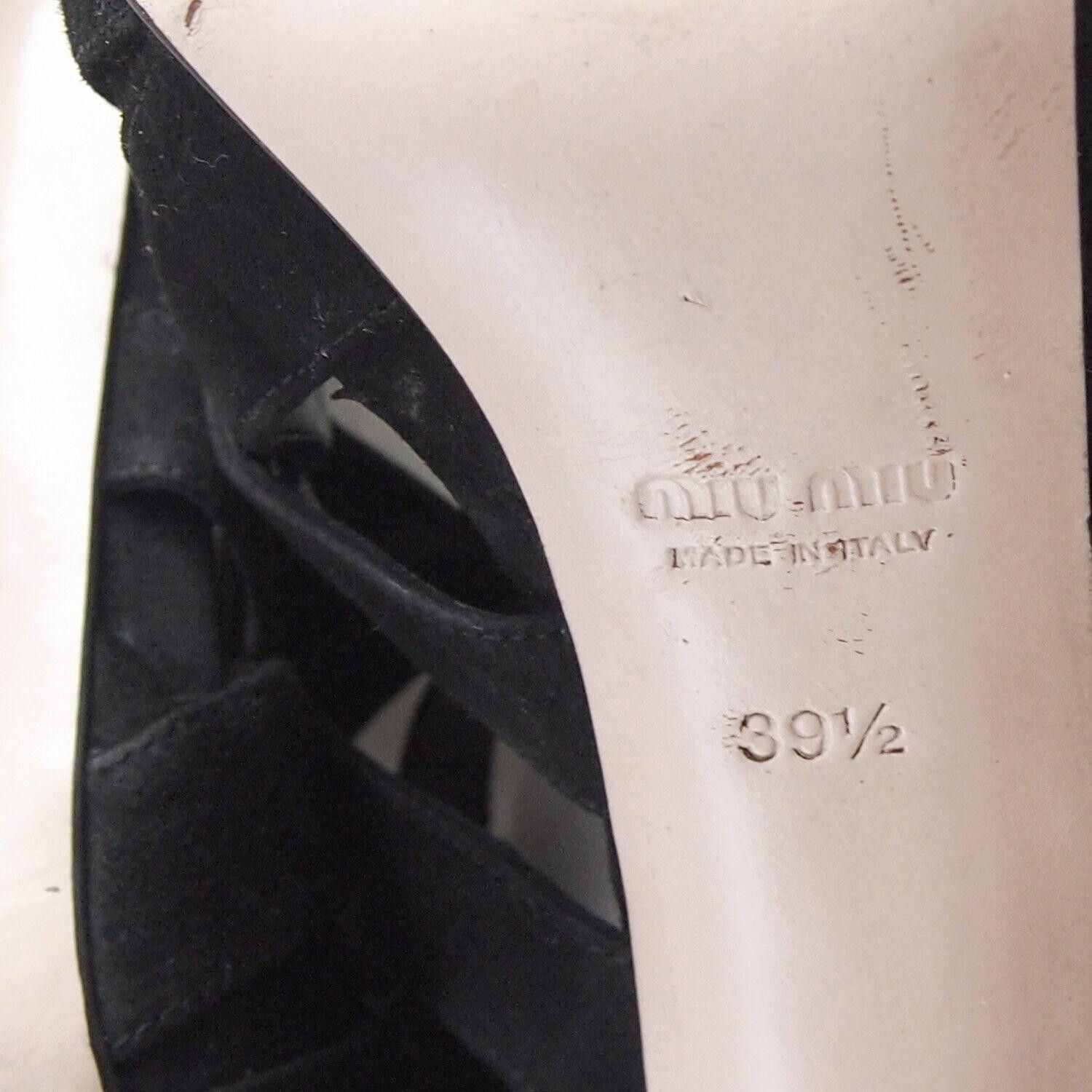 Miu Miu Miu Miu Cage Sandal High Heel Black Suede US 9.5 EU 39.5 Size US 9.5 / IT 39.5 - 8 Thumbnail
