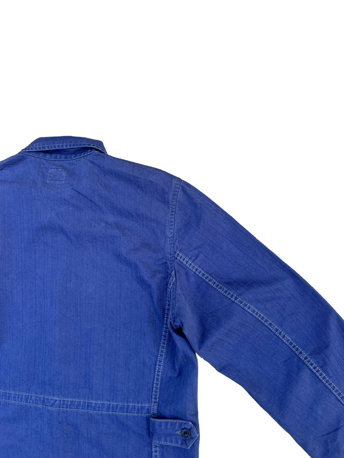 Indigo Two Moon Japan Herringbone Indigo Work Wear Jacket Size US L / EU 52-54 / 3 - 18 Thumbnail