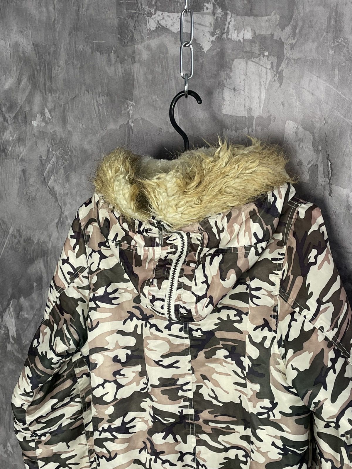 Vintage Vintage Camo Military Faux Fur Glamour Bomber Jacket Size M / US 6-8 / IT 42-44 - 9 Thumbnail