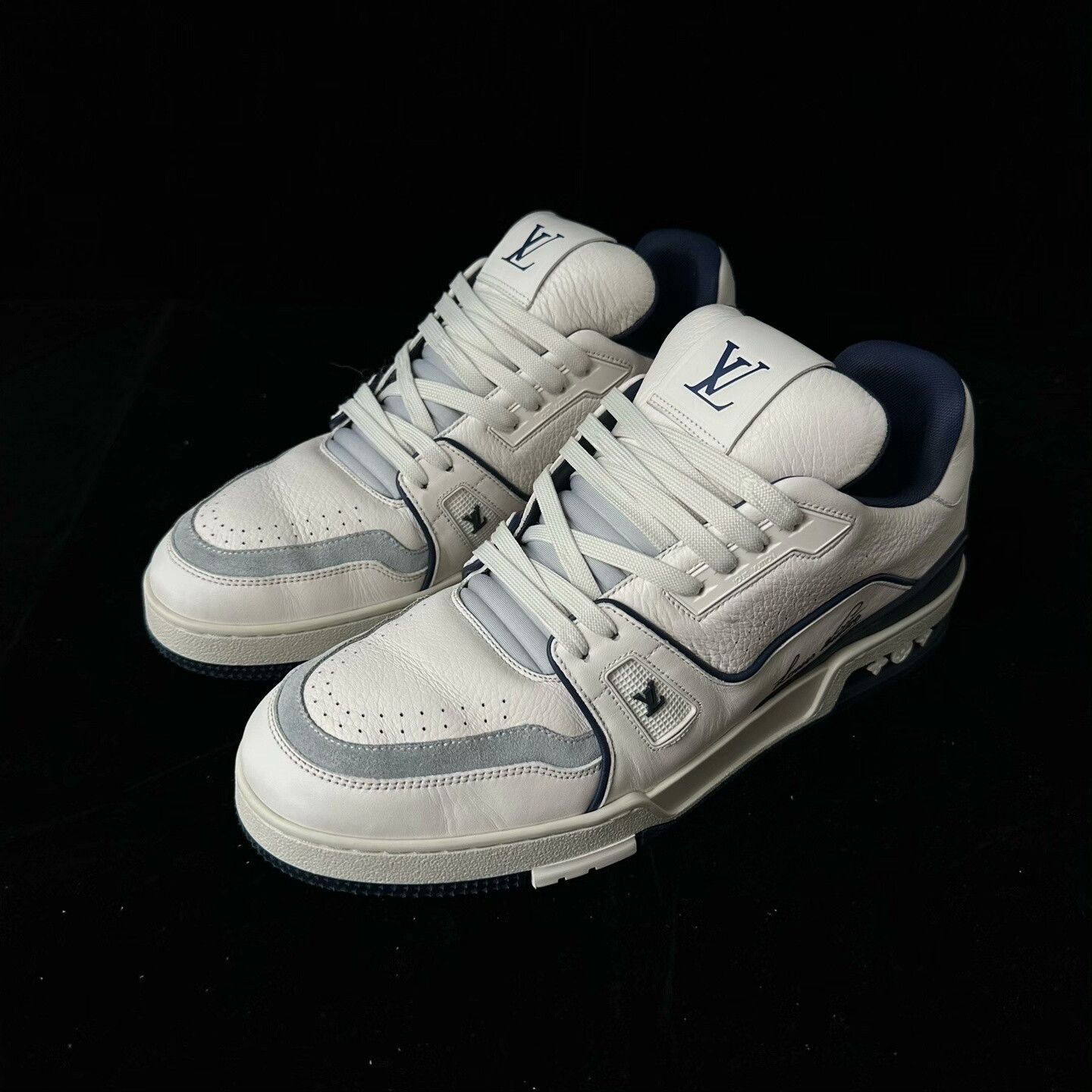Louis Vuitton White Blue Sneakers