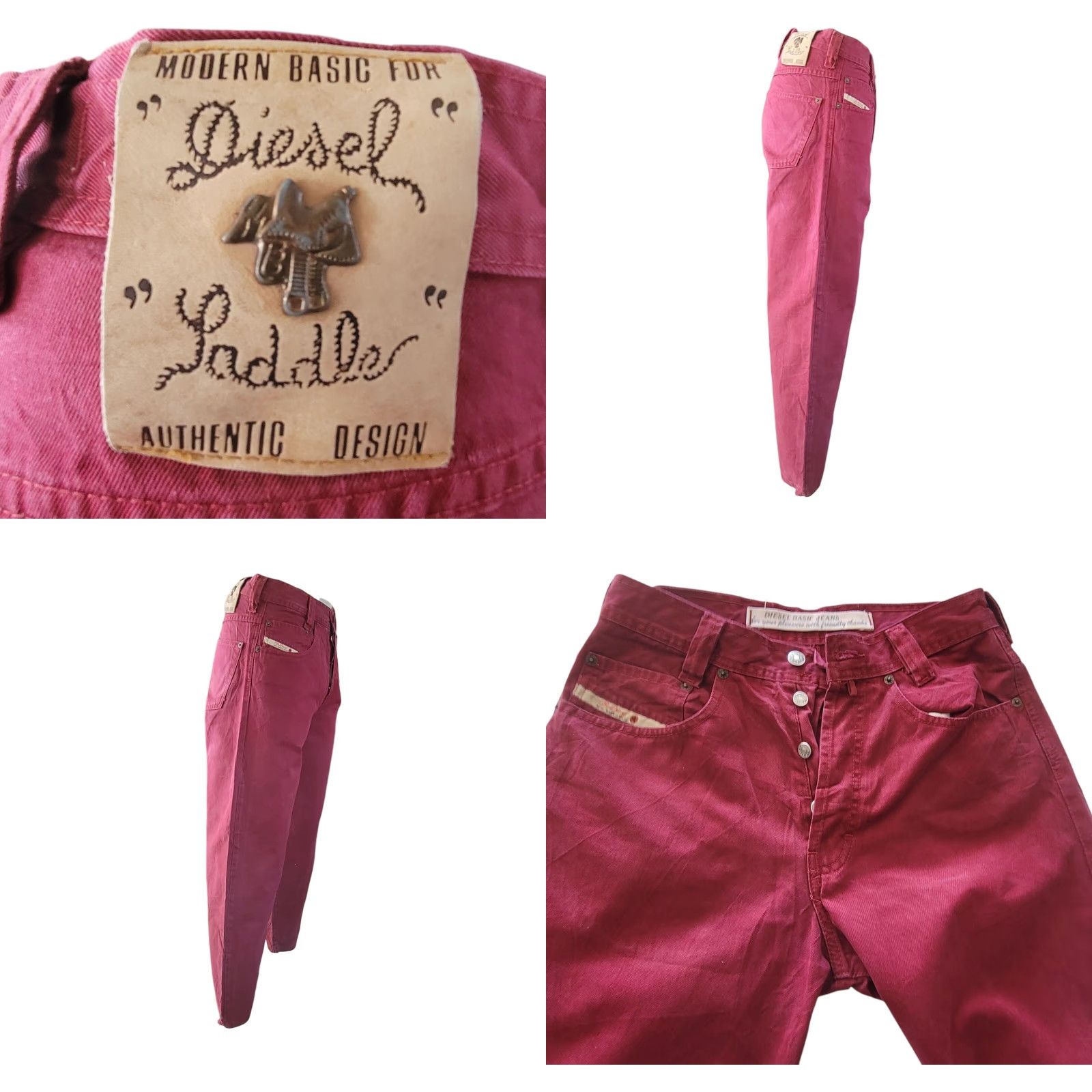 Diesel Diesel Saddle Vintage Red Jeans – W28 L29 – Italy | Women | Regular | Jeans | Red | 28x29 | Saddle Series | Vintage | 90s? Size 28" / US 6 / IT 42 - 8 Thumbnail