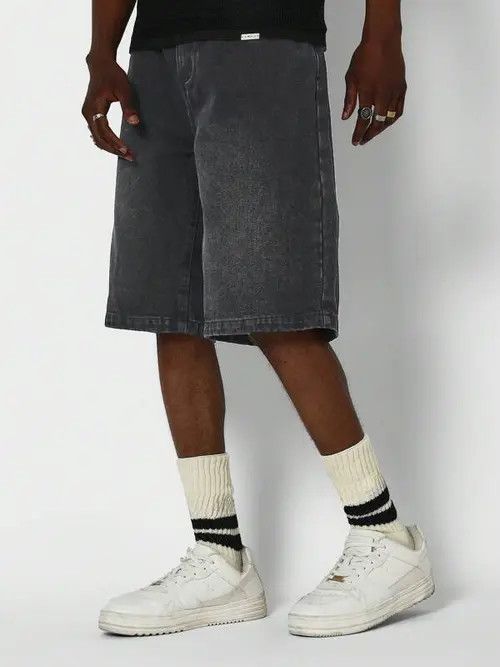 Jean Washed Denim Jeans Drip Drill Shorts Jorts Size US 30 / EU 46 - 3 Thumbnail