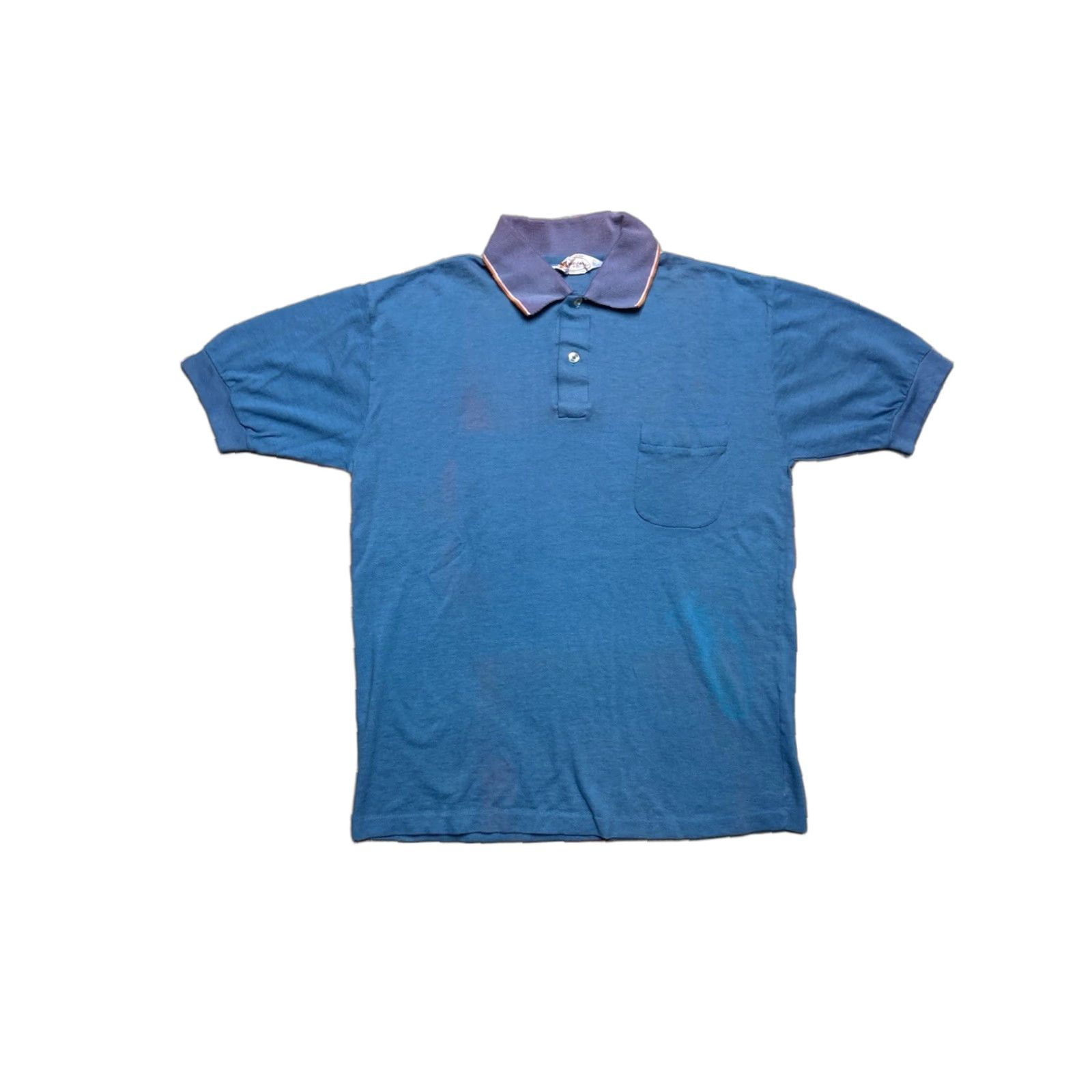 Vintage VINTAGE MunsingWear Polo Shirt Short Sleeve Blue Golf 70s Combed Cotton Large Mens Size US L / EU 52-54 / 3 - 1 Thumbnail