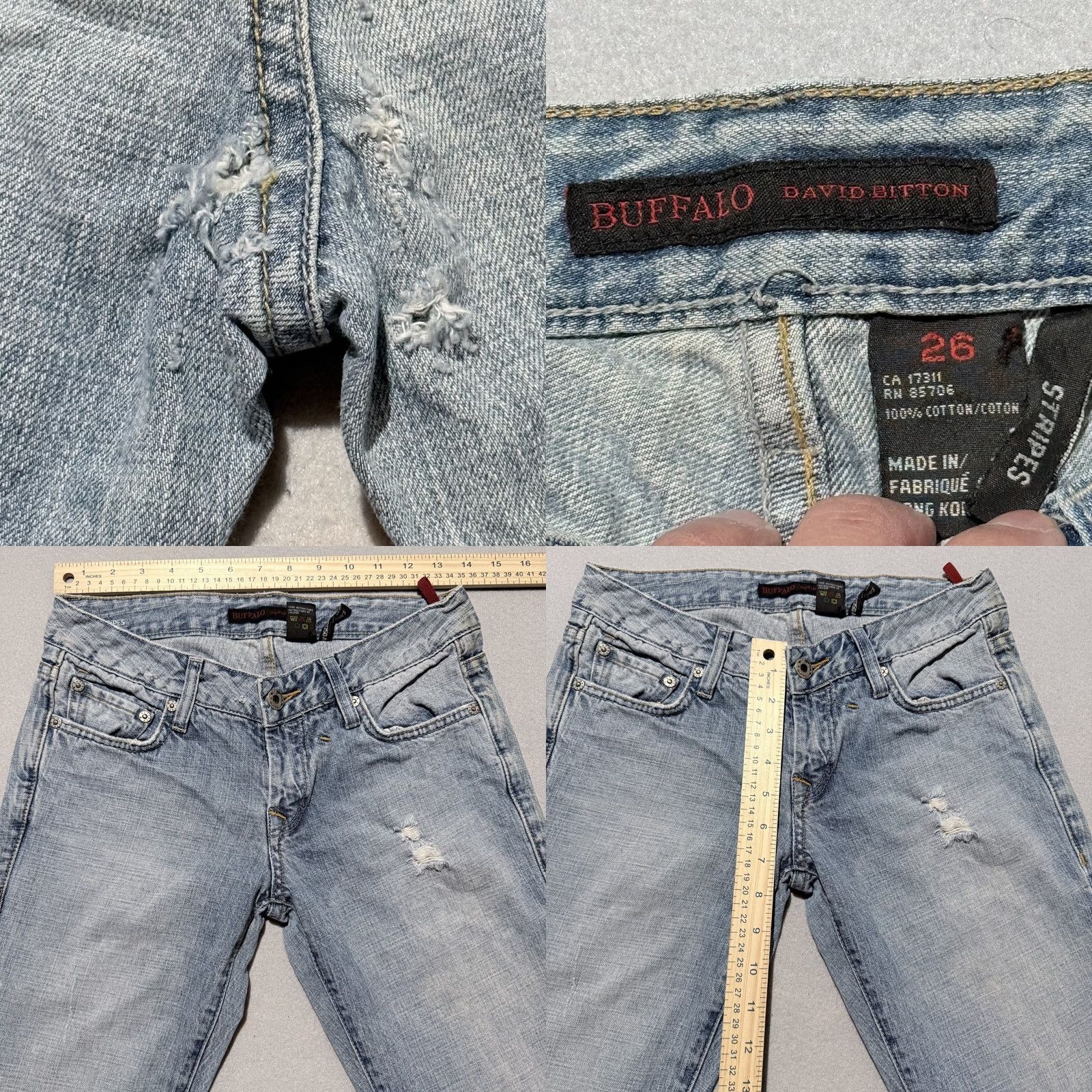 Buffalo David Bitton Buffalo Bootcut Jeans Women's Blue Denim Distressed Slit Ankle 26 Jeans Size 26" / US 2 / IT 38 - 8 Thumbnail