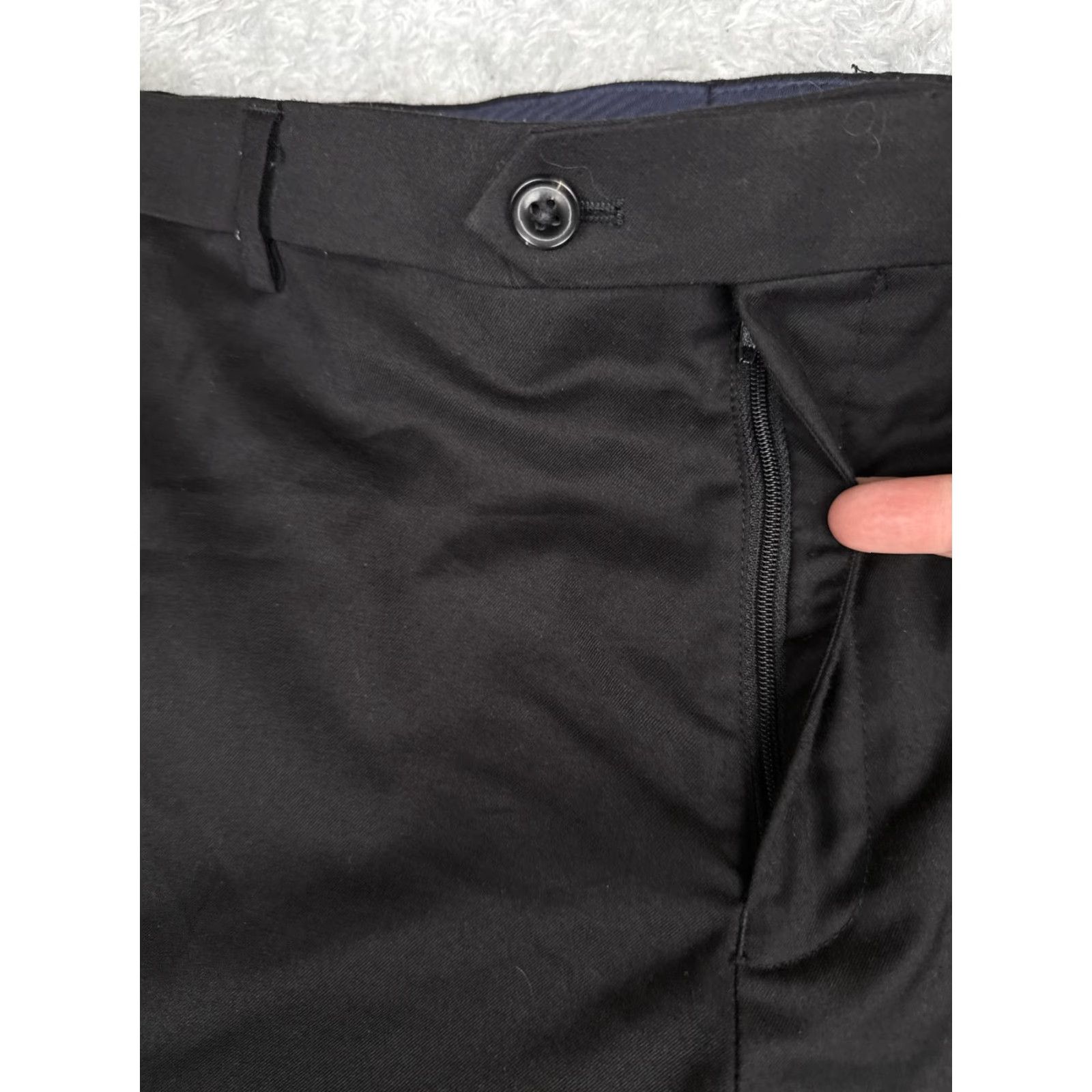 Tommy Hilfiger Tommy Hilfiger Mens 38x30 Black Dress Pants Flat Front Straight Leg Work Office Size US 38 / EU 54 - 5 Thumbnail