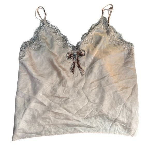 Victoria's Secret Victoria's Secret Lace & Satin Cream Slip Top Camisole Rhine Size M / US 6-8 / IT 42-44 - 1 Thumbnail
