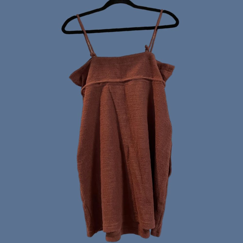 Free People VINTAGE Free People FP BEACH Dress Womens M Brown Terry Cover Up Pockets Sundress Beach Size M / US 6-8 / IT 42-44 - 1 Thumbnail