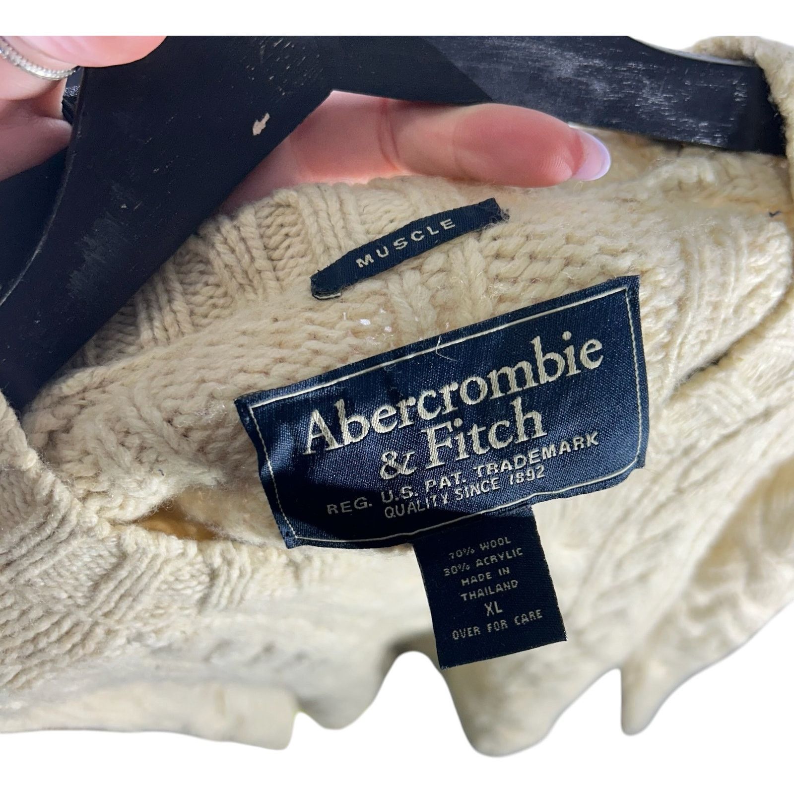 Abercrombie & Fitch Abercrombie & Fitch Wool Muscle Sweater Size US XL / EU 56 / 4 - 8 Thumbnail