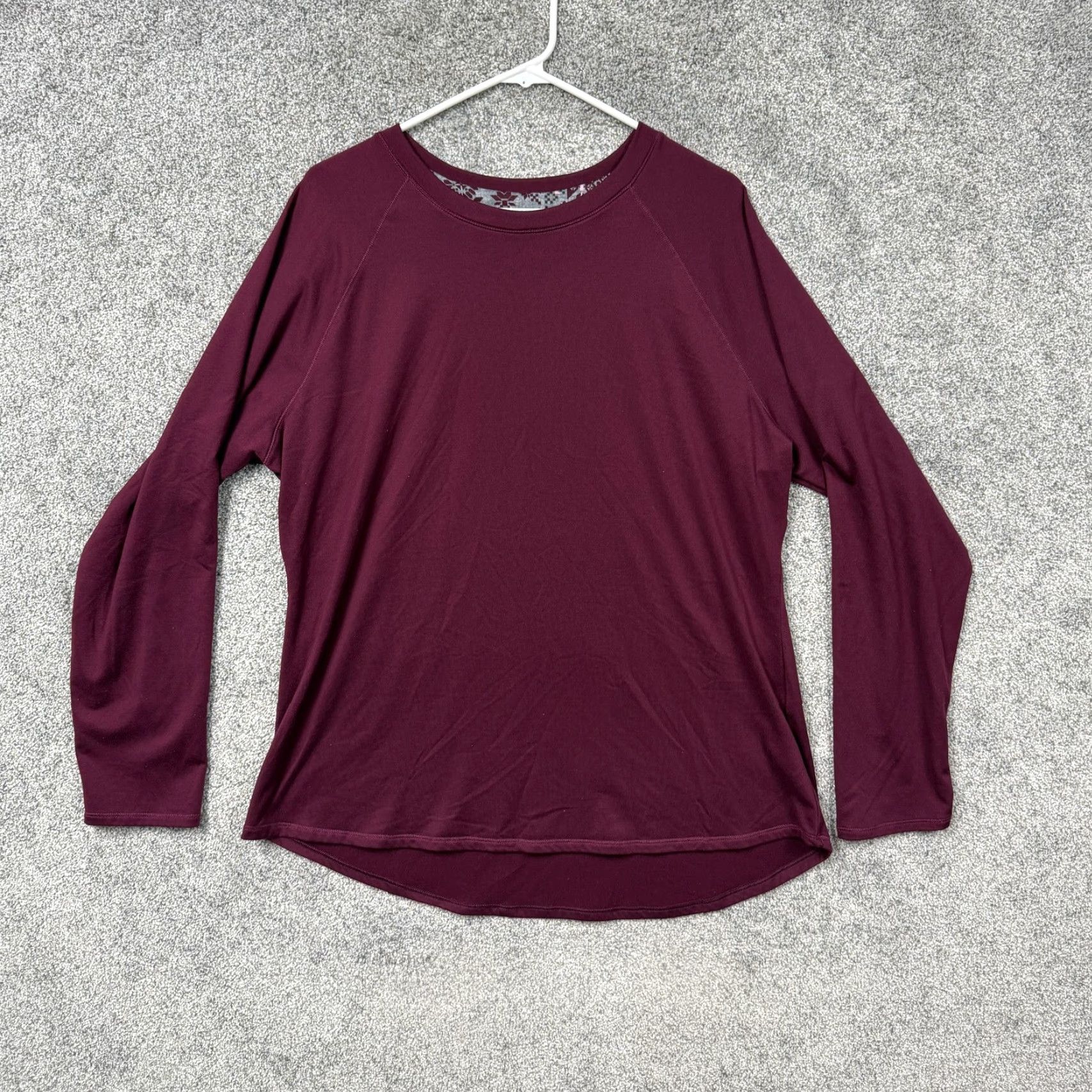 Vintage ClimateRight by Cuddl Duds Pajama Top Lot 2 Womens 2XL Blue Maroon Sleepwear Fleece Knit Crew Neck Raglan Long Sleeve Size XXL / US 16-18 / IT 52-54 - 2 Thumbnail
