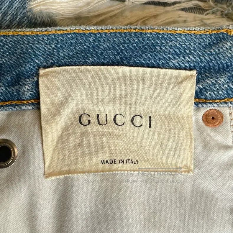 Gucci Gucci SizeOS Riveted Hole Wool Edge Washed Denim Shorts Size 24" / US 00 / IT 34 - 5 Thumbnail