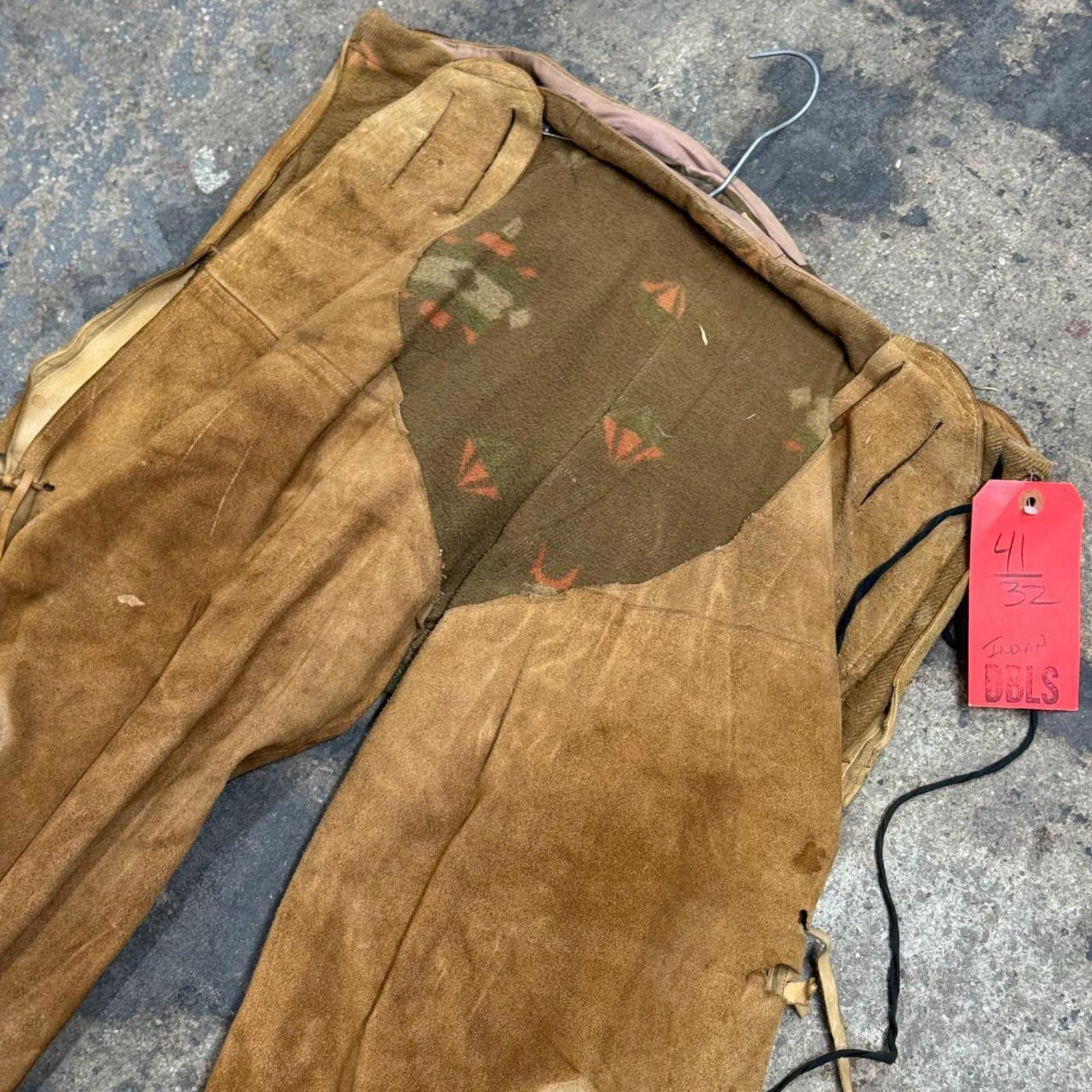 Other Vintage 1940s/50s Genuine Suede Fringed Western Trousers Size US 36 / EU 52 - 3 Thumbnail