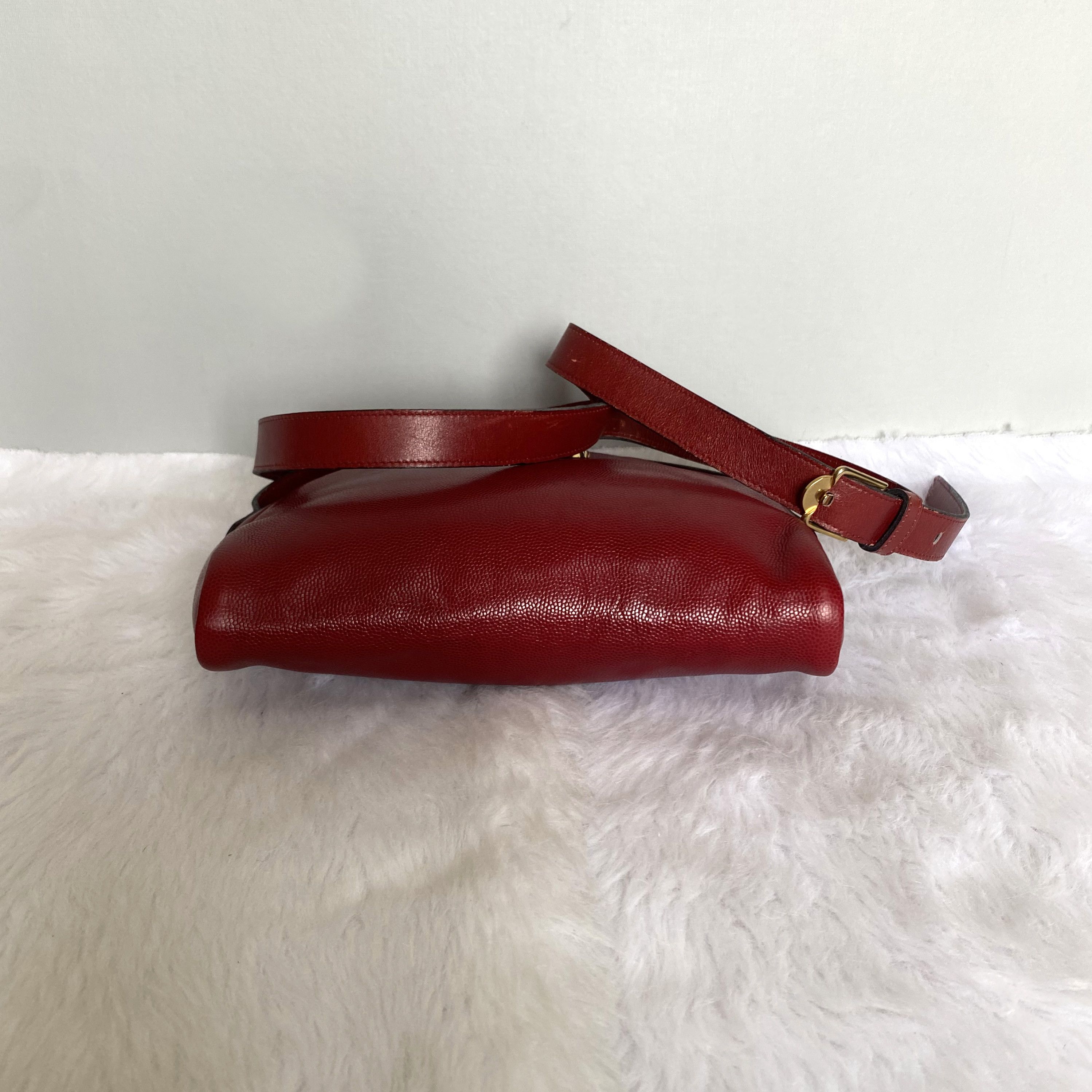 Karl Lagerfeld × Vintage KARL LAGERFELD Vintage Red Leather Shoulder Bag Size ONE SIZE - 5 Thumbnail