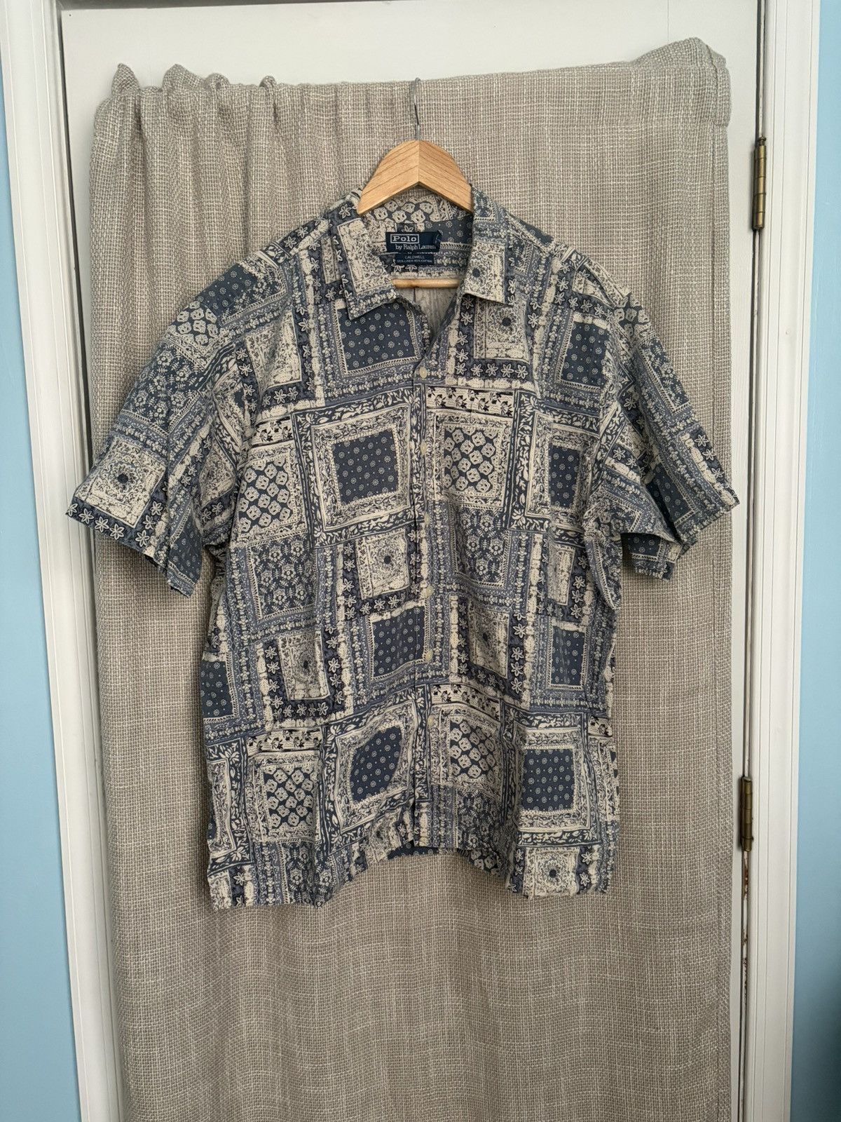 Ralph Lauren Vintage Patchwork Bandana Camp Collar Shirt XL