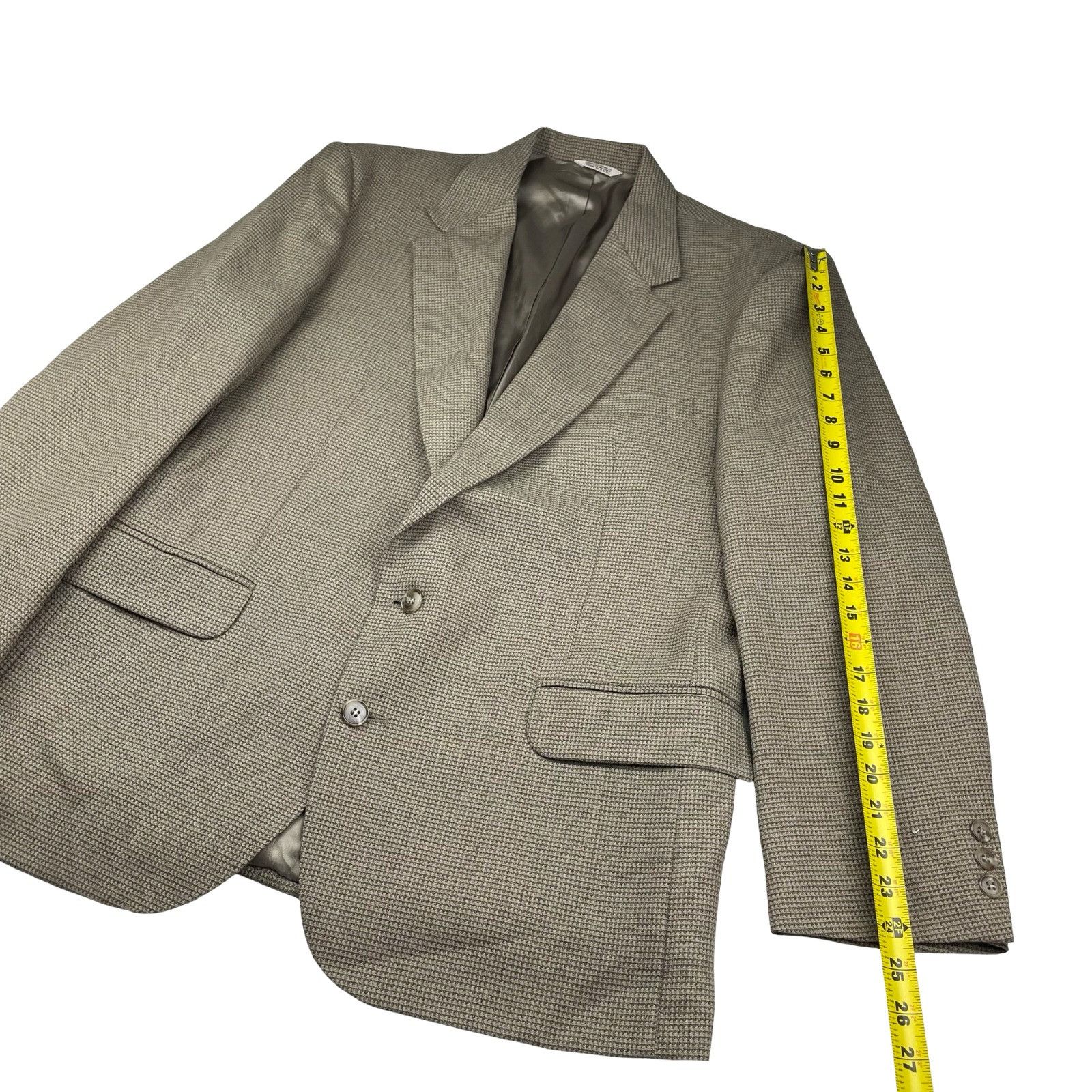Other NEW Cross & Winsor Men's Wool Blend 2-Button Blazer Beige/Gr Size 44R - 12 Thumbnail