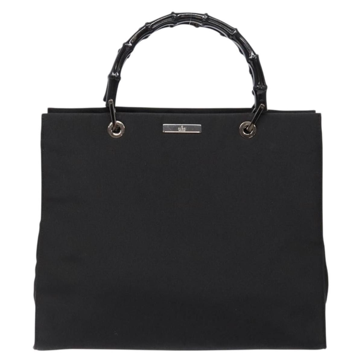 Gucci GUCCI Bamboo Handbag Nylon Black Silver 002 002 Size ONE SIZE - 2 Thumbnail