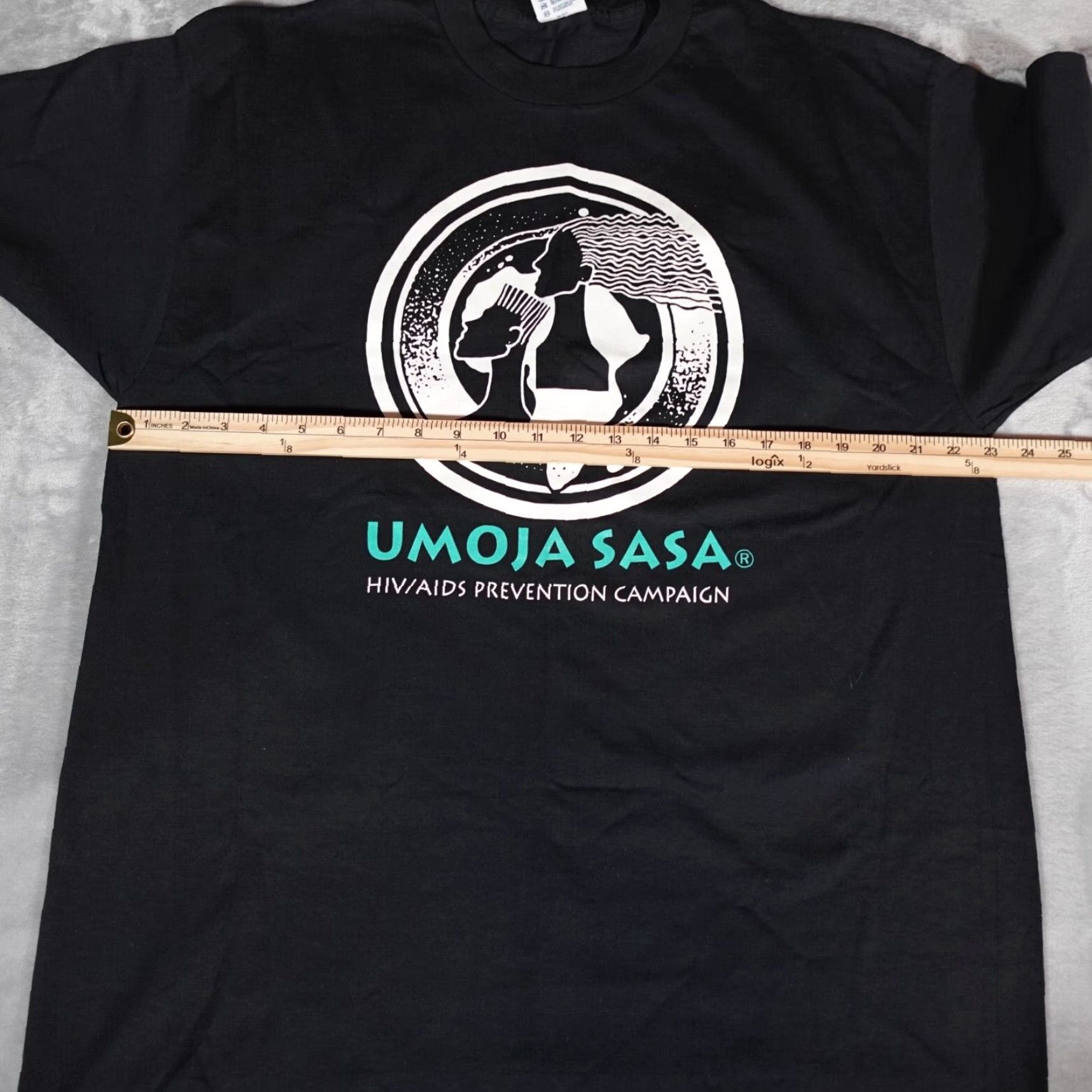 Vintage VINTAGE Umoja Sasa HIV Aids Campaign 90s Graphic Print T-Shirt Men XL Black Cotton Size US XL / EU 56 / 4 - 7 Thumbnail
