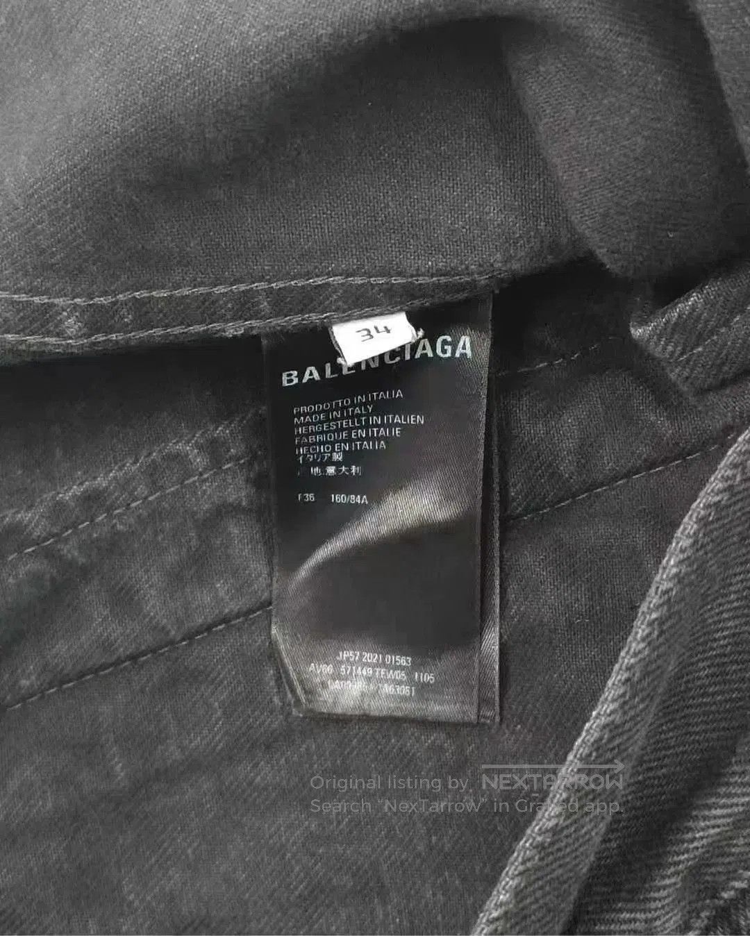 Balenciaga Balenciaga Washed Denim Jacket with Rhinestones. Size US S / EU 44-46 / 1 - 4 Thumbnail