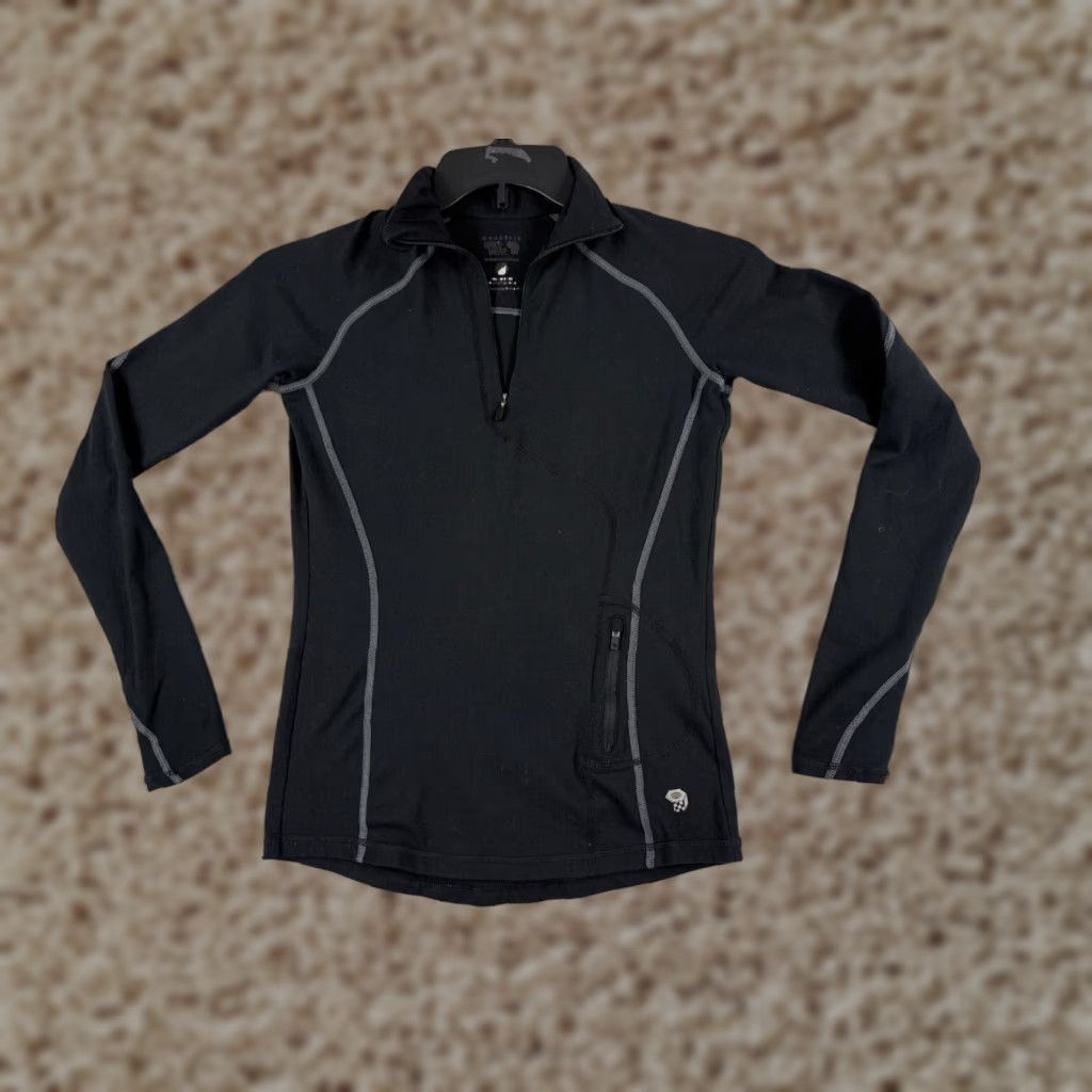 Mountain Hardwear Mountain Hardwear Sweater Womens Extra Small Black 1/4 Zip Thumbholes Polyester Size XS / US 0-2 / IT 36-38 - 1 Thumbnail