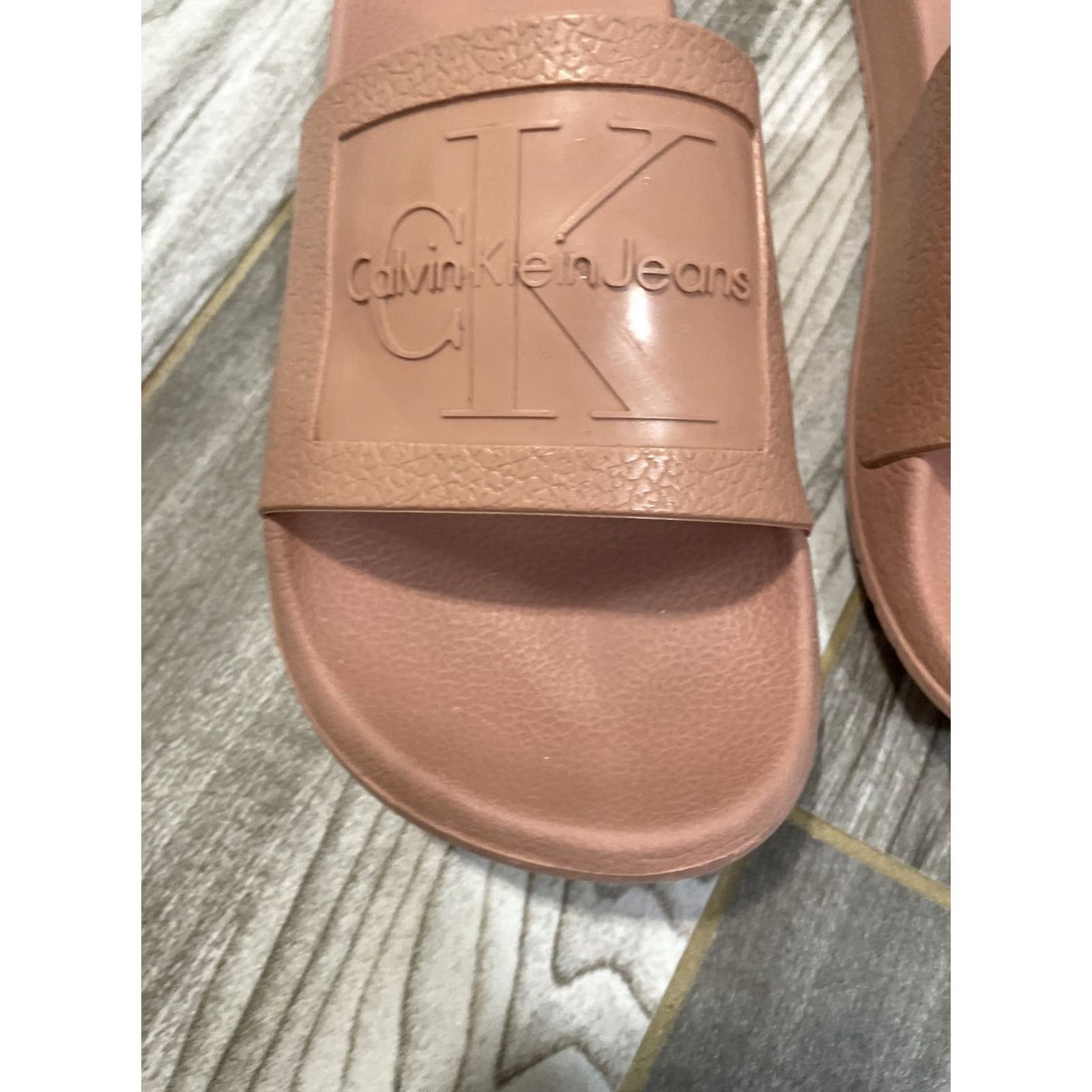 Calvin Klein Calvin Klein Jeans Pink Jelly Sandals Christie Pool Slides Sandal Women US 7 Pink Waterproof Flat Slip On Christie Size 30" / US 8 / IT 44 - 3 Thumbnail