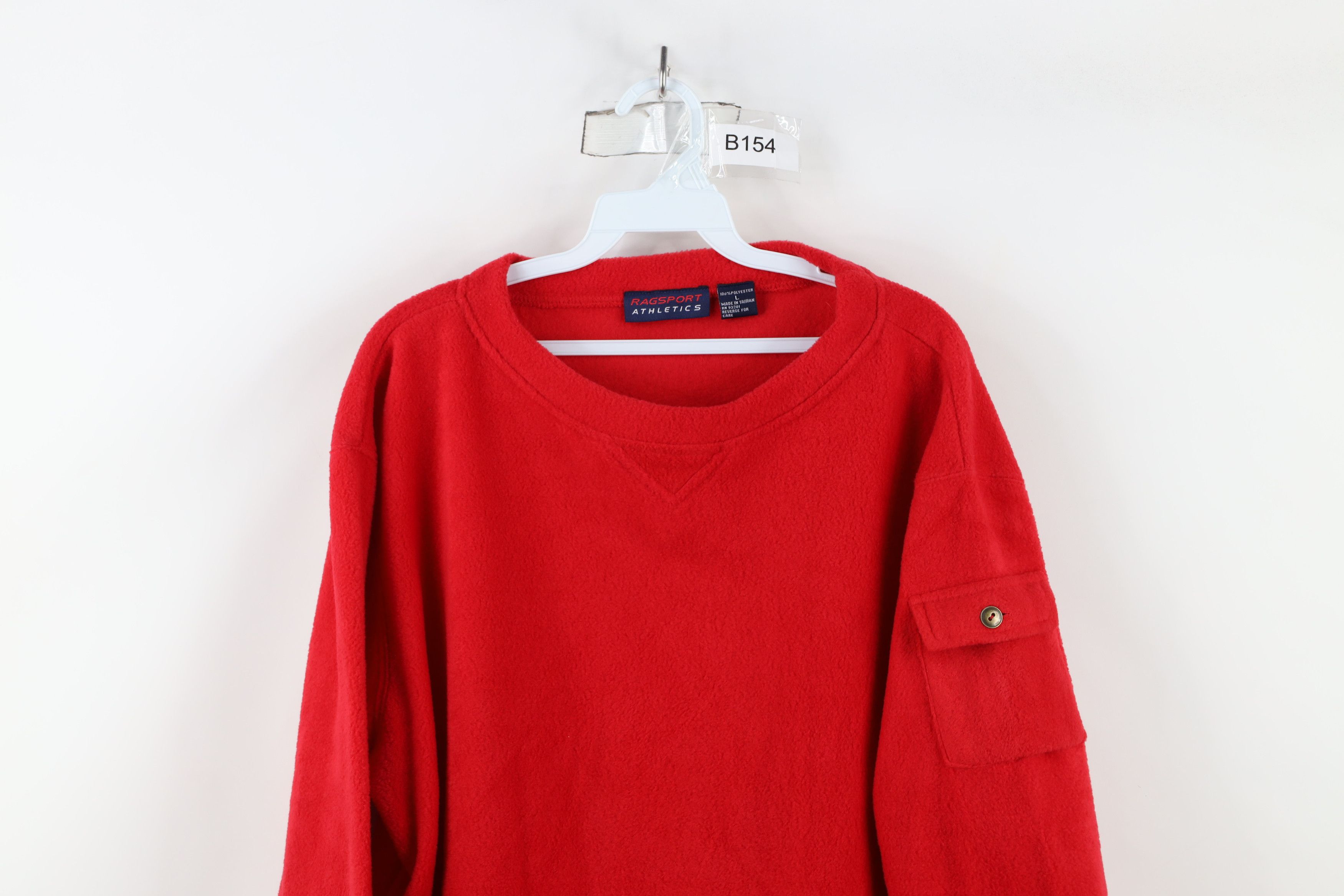 Vintage Vintage 90s Streetwear Pocket Fleece Crewneck Sweater Red Size US L / EU 52-54 / 3 - 2 Thumbnail