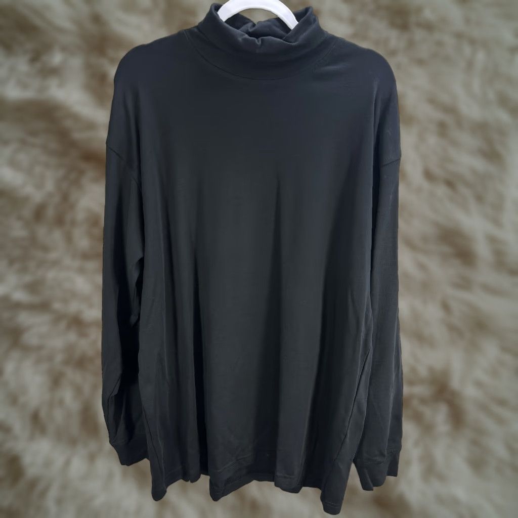 Vintage Bolle Men’s Black Fine Pima Cotton Long Sleeve Pullover Turtleneck Sz L Shirt Sweater Size US L / EU 52-54 / 3 - 1 Thumbnail