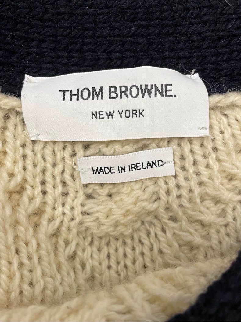 Thom Browne Thom Browne American red and Tibetan blue blended wool swe Size US L / EU 52-54 / 3 - 5 Thumbnail