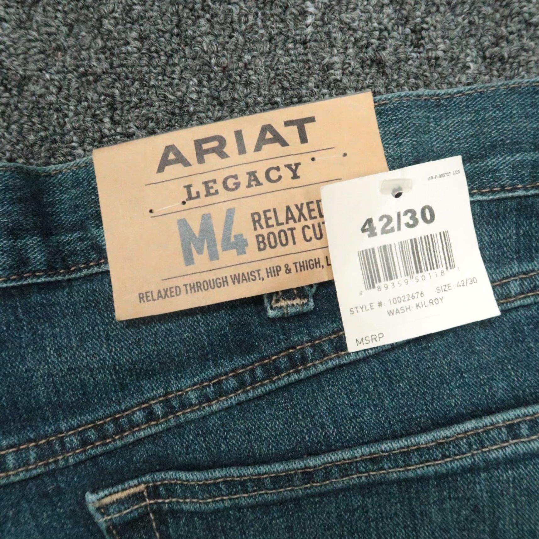 Ariat Ariat Jeans Mens 42x30 Blue M4 Relaxed Boot Cut Workwear Kilroy Medium Wash NWT Size US 42 / EU 58 - 6 Thumbnail