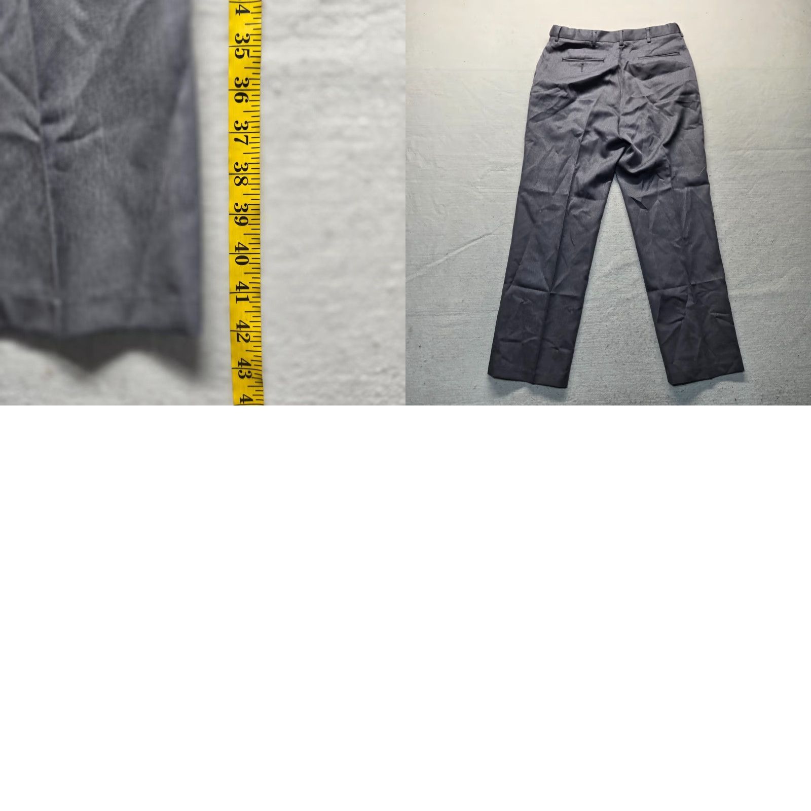 Vintage Puritan Dress Pants Gray 34 x 30 Men Adult Flat Front 100% Polyester Tapered Regular Inseam 30" Size US 34 / EU 50 - 8 Thumbnail