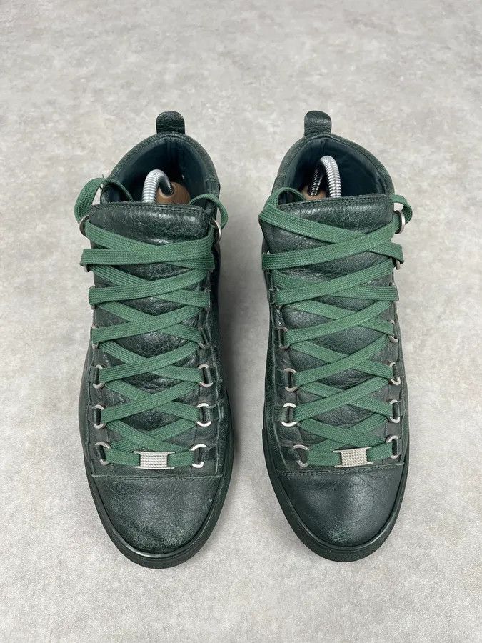 Balenciaga Balenciaga Arena Green High Leather Sneakers Size US 7.5 / EU 40-41 - 2 Thumbnail