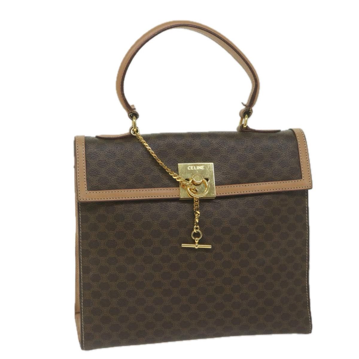 Celine CELINE Macadam Canvas Hand Bag Pvc Leather Brown Size ONE SIZE - 1 Thumbnail