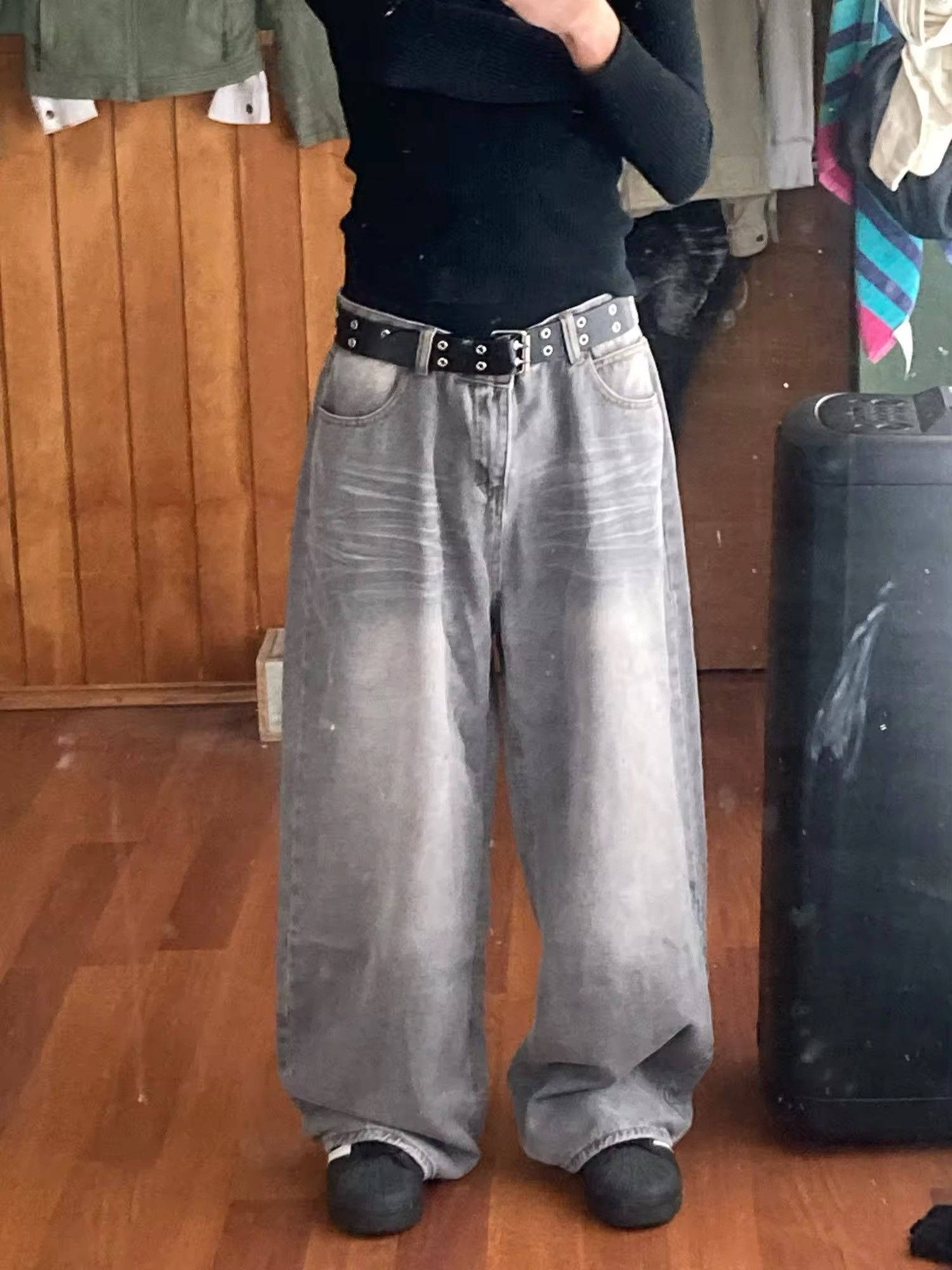 Jean Vintage Baggy Grey Denim Size 30" / US 8 / IT 44 - 6 Thumbnail