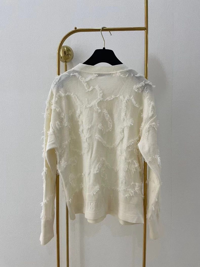 Dior Dior White three-dimensional feather cashmere knitwear swe Size XS / US 0-2 / IT 36-38 - 2 Thumbnail
