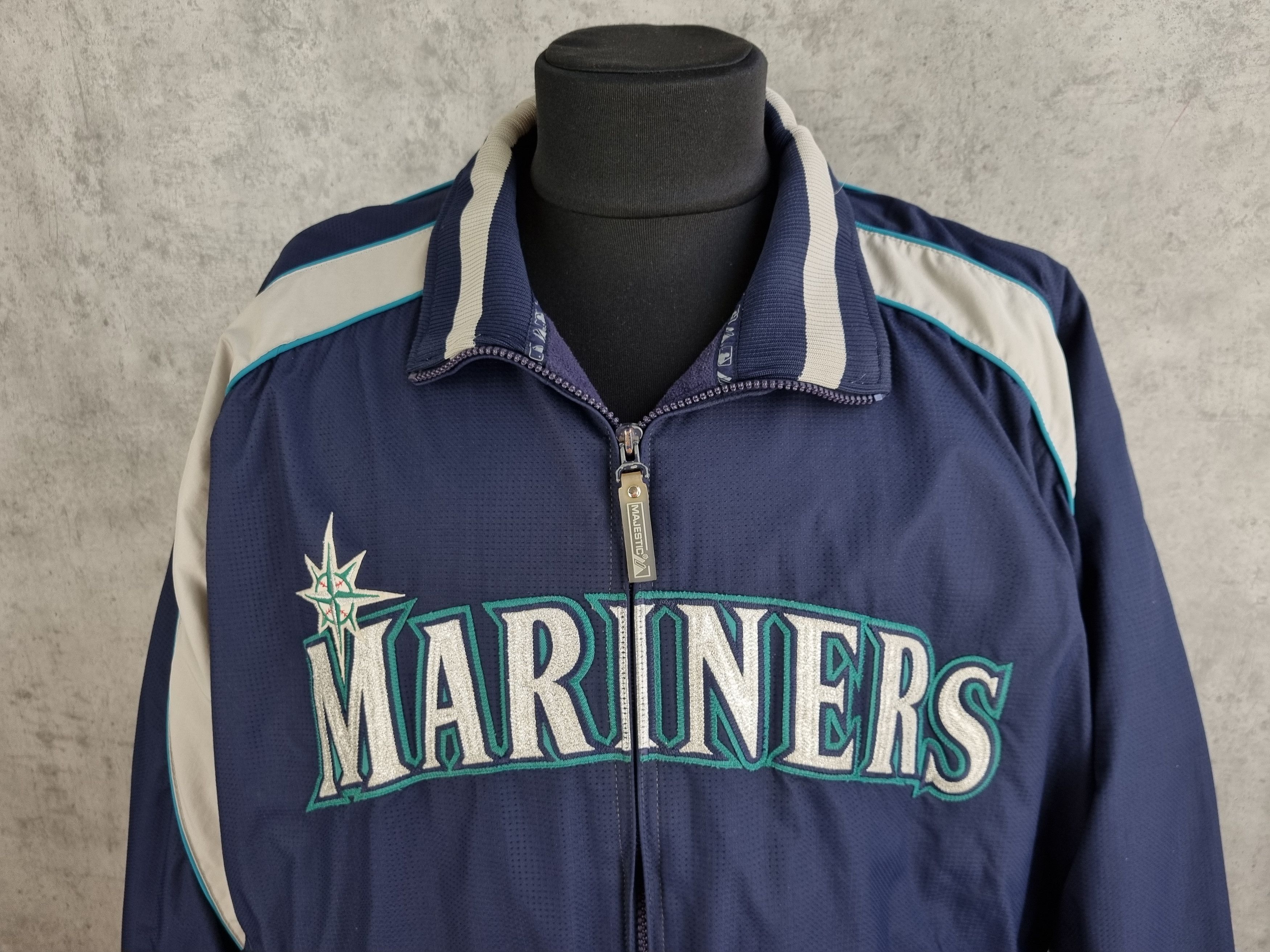 MLB × Majestic × Vintage 90s Marimers MLB Majestic Vintage Big Logo Jacket Size US XXL / EU 58 / 5 - 9 Thumbnail