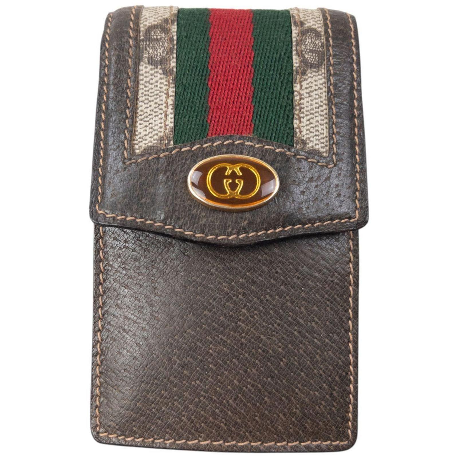 Gucci Vintage 80s Gucci Monogram Leather Cigarette Case Size ONE SIZE - 2 Thumbnail