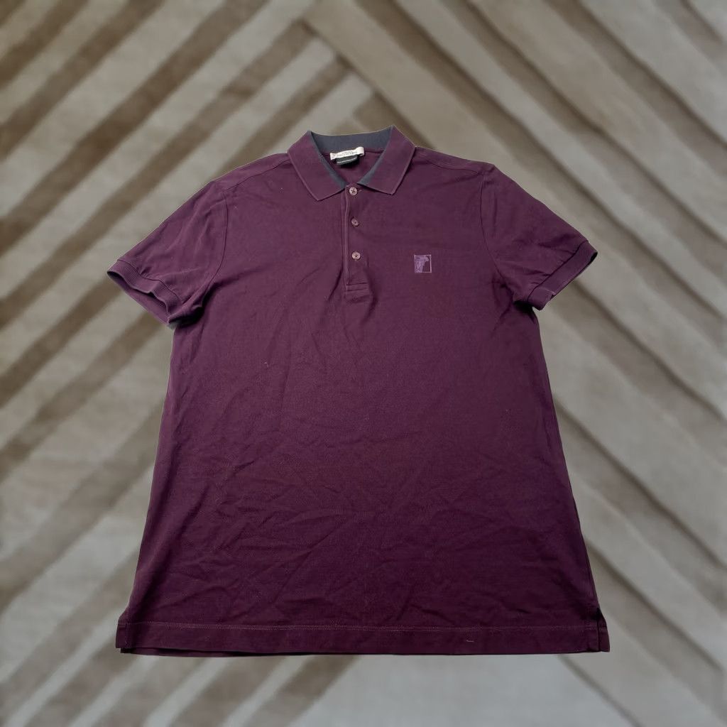 Vintage VERSACE Collection Polo Shirt Burgundy Mens M Medusa Logo Designer Polo Shirt V800051 Size US M / EU 48-50 / 2 - 1 Thumbnail